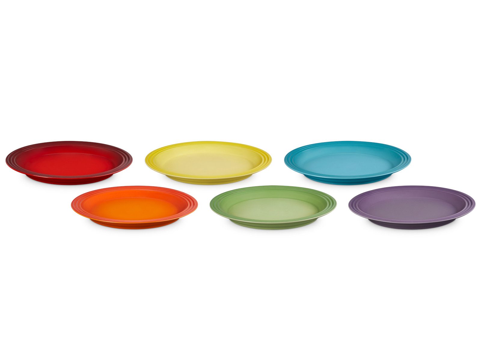 LE CREUSET Speiseteller Regenbogen Speiseteller 27cm Set 6tlg