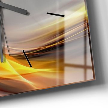 DEQORI Wanduhr 'Glänzende Lichtreflexe' (Glas Glasuhr modern Wand Uhr Design Küchenuhr)