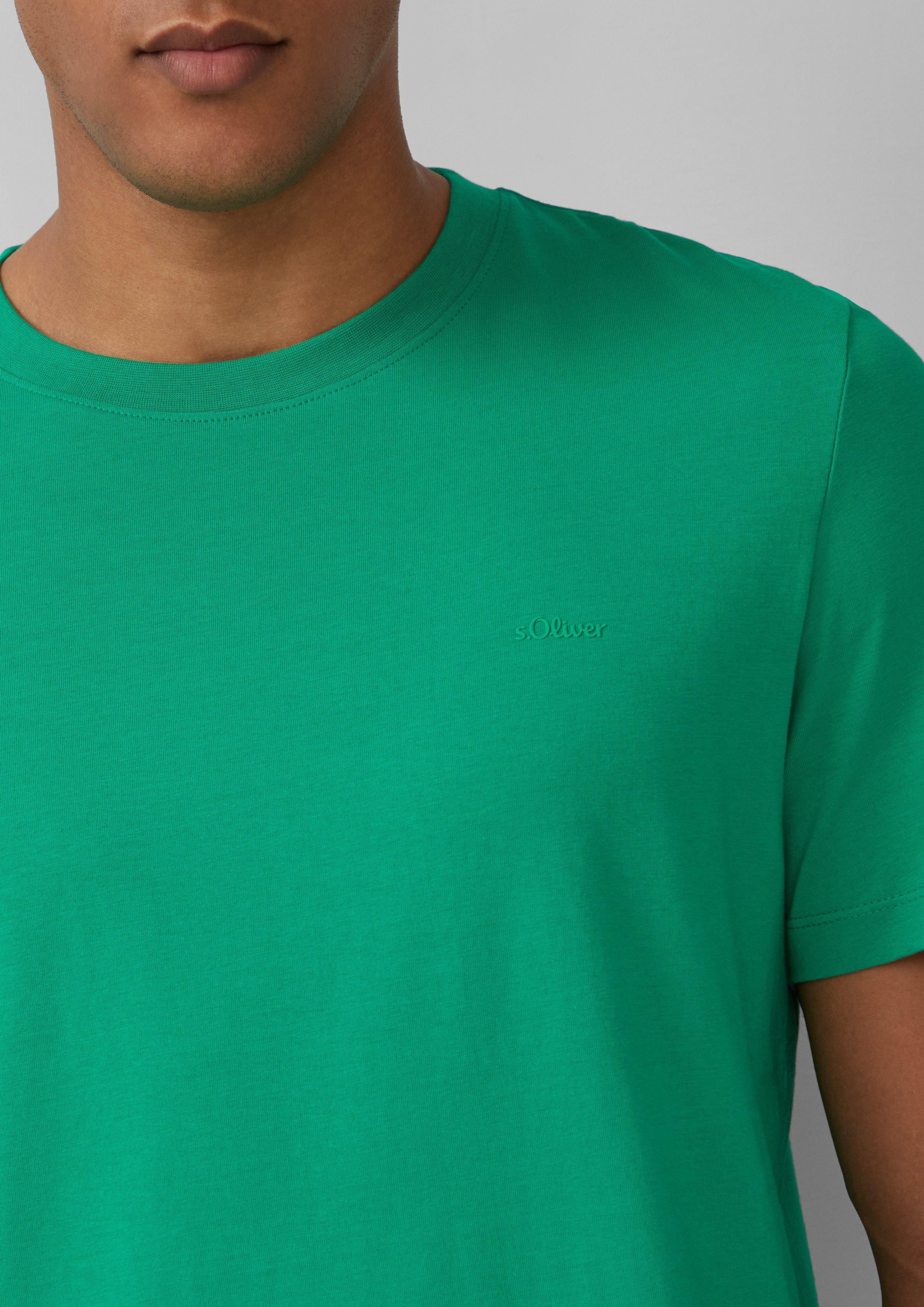 s.Oliver Kurzarmshirt Baumwoll-T-Shirt mit Logo-Print günstig online kaufen