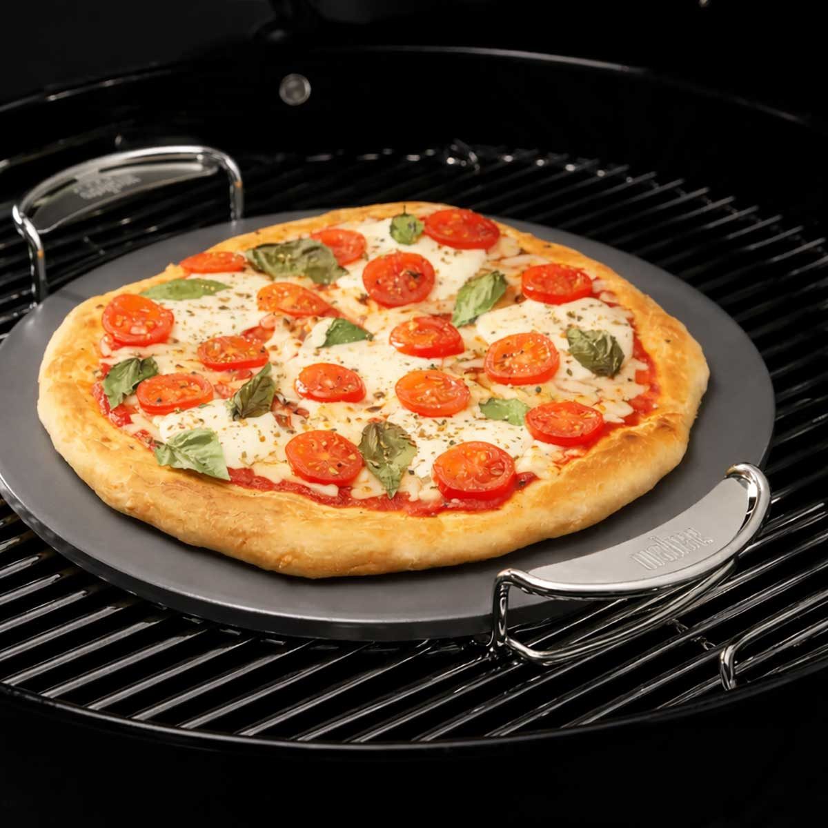 Weber Grillbesteck-Set WEBER CRAFTED glasierter Pizzastein rund – Gourmet BBQ System