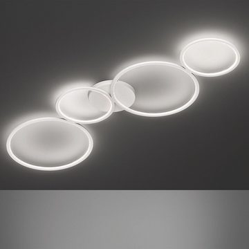 etc-shop LED Deckenleuchte, LED-Leuchtmittel fest verbaut, Warmweiß, Deckenleuchte Deckenlampe Ringe Design Metall