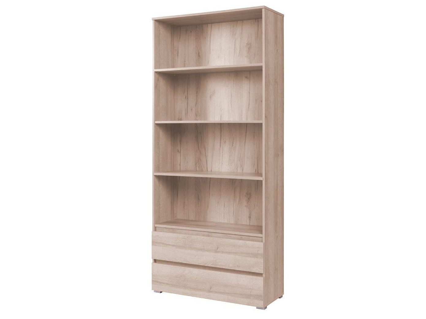 Beautysofa Bücherregal COSMO, Großes Standregal mit 2 Schubladen und 4 offenen Fächern, Breite: 92 cm