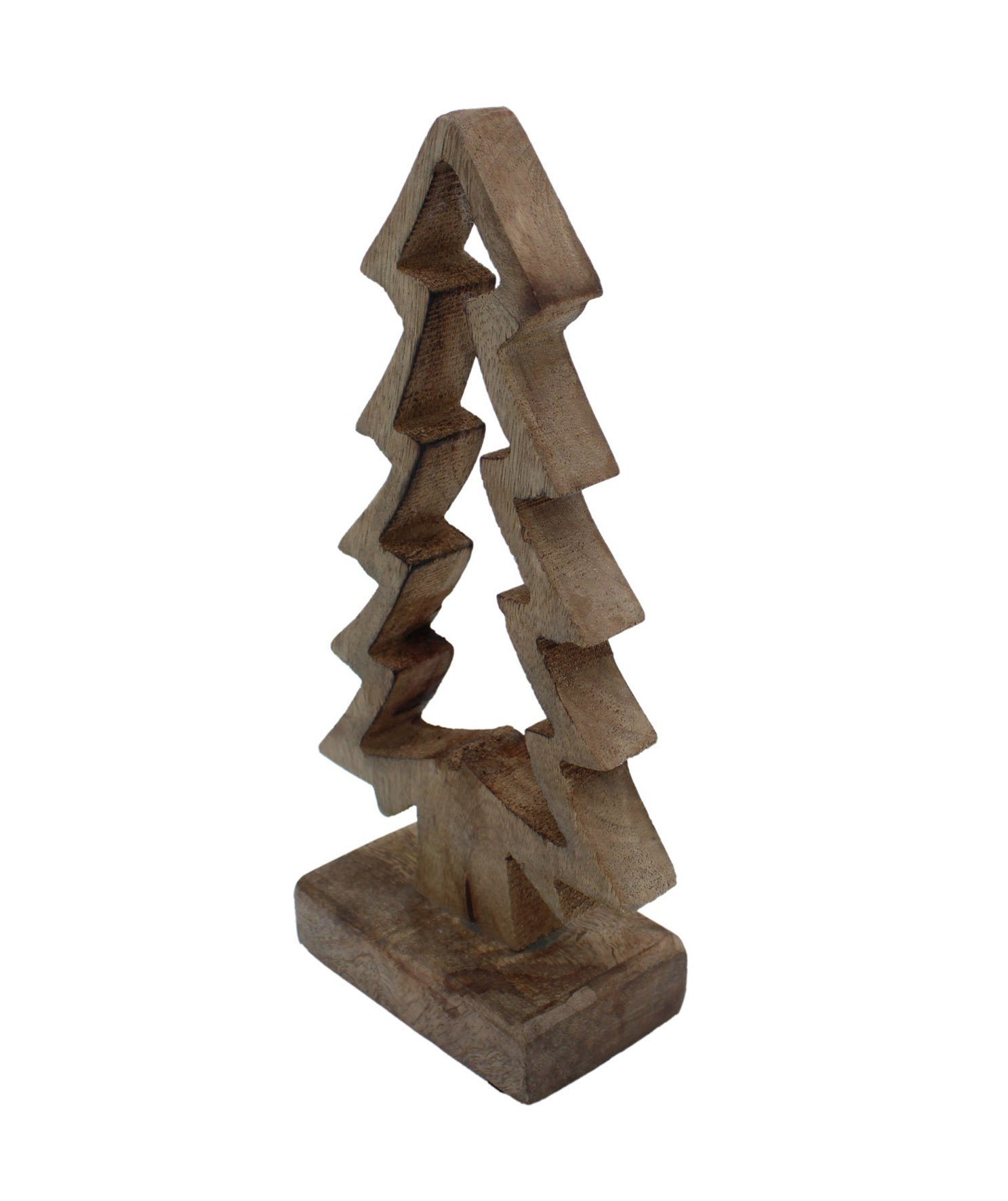 Spetebo Dekobaum Deko Aufsteller Tannenbaum aus Mangoholz - 25 cm (Packung, 1 tlg), Weihnachts Tisch Fenster Winter Advent Dekoration