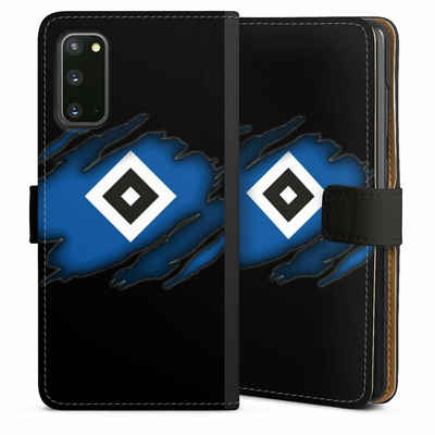 DeinDesign Handyhülle Hamburger SV HSV Offizielles Lizenzprodukt HSV Scratch, Samsung Galaxy S20 Hülle Handy Flip Case Wallet Cover