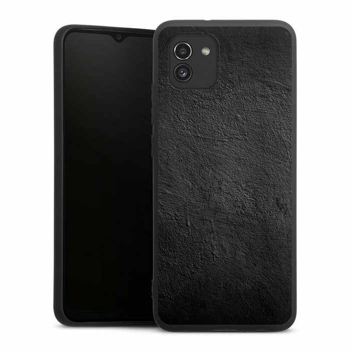 DeinDesign Handyhülle Beton Wand Stein Betonwand schwarz Samsung Galaxy A03 Silikon Hülle Premium Case Handy Schutzhülle