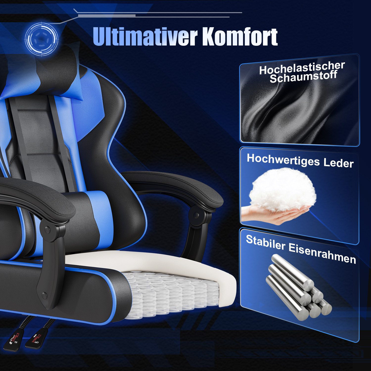 HOMALL Gaming Chair Gaming Stuhl hoher günstig online kaufen