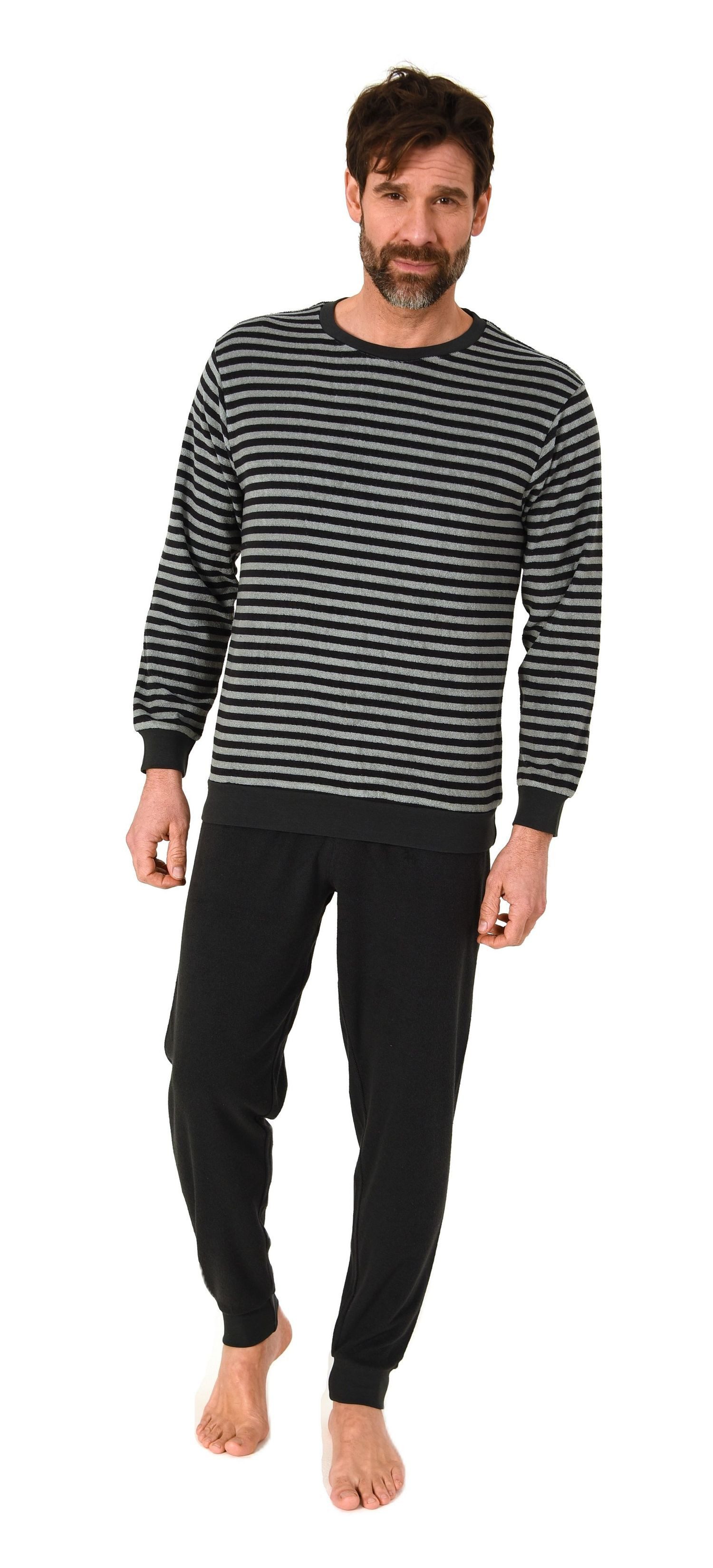 Normann Pyjama Normann Herren Frottee Schlafanzug Streifenlook – auch in Üb günstig online kaufen
