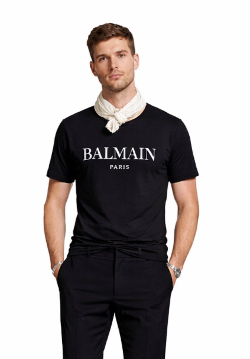 Balmain Paris T-Shirt Herren Logo Tee Straight Fit High-End-Look einen Hauch von Pariser Opulenz