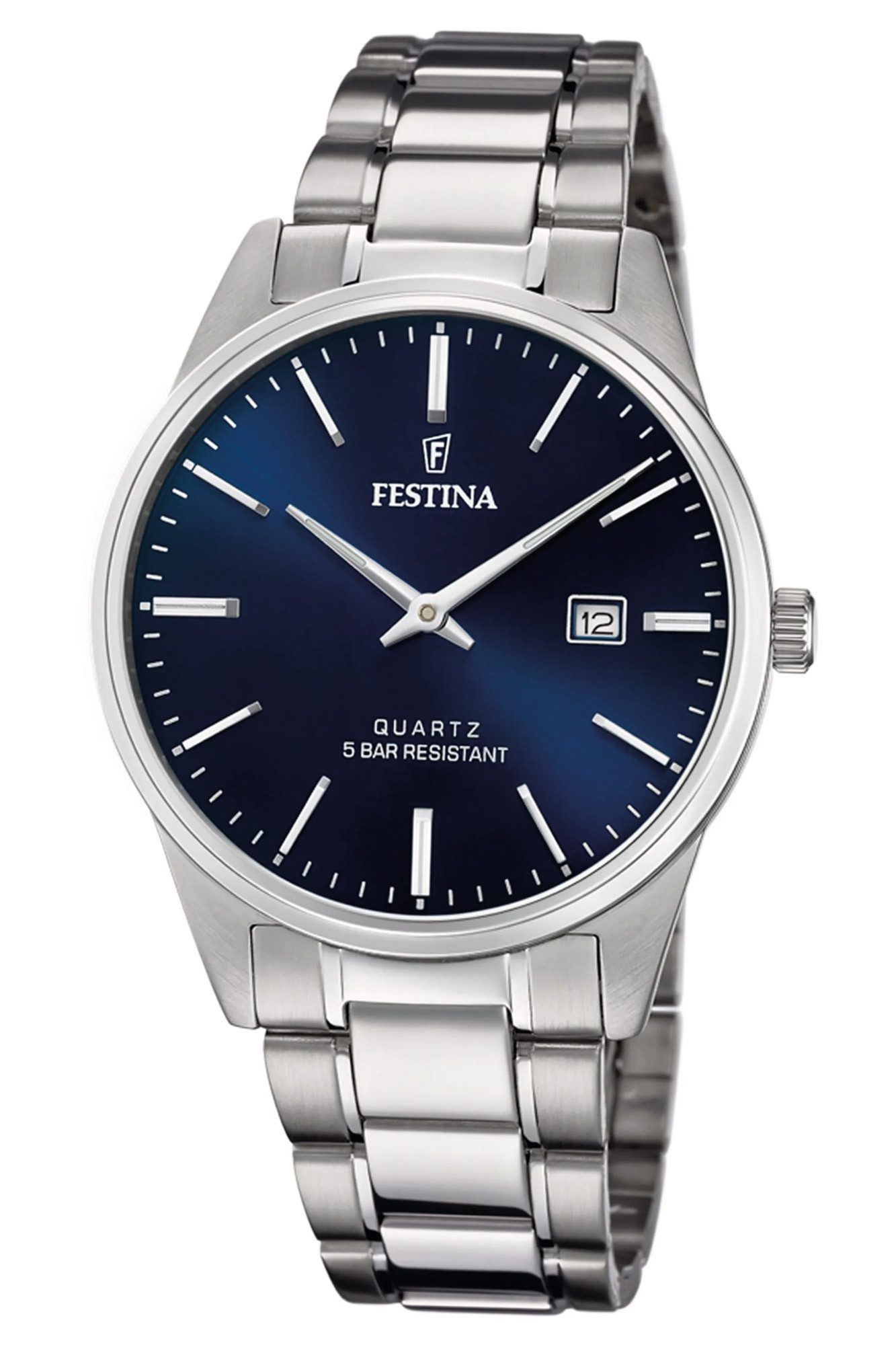 Festina Quarzuhr Quarz Stahl/Blau günstig online kaufen