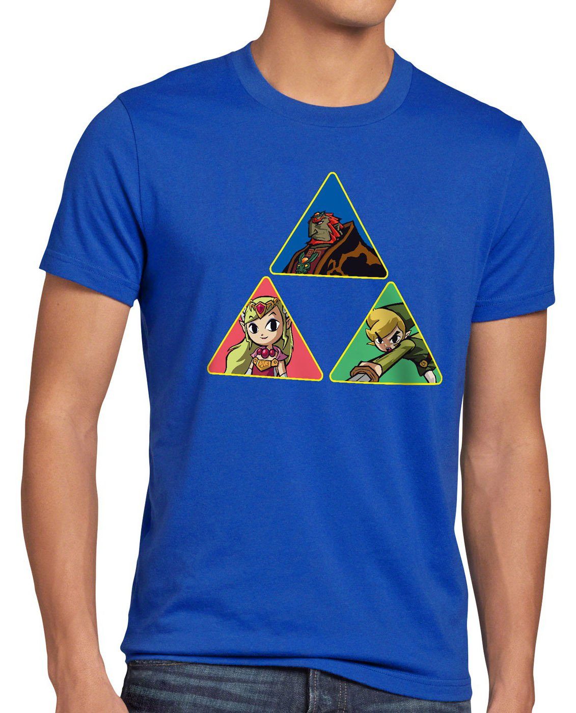 style3 Print-Shirt Herren T-Shirt Triforce Link Gamer Hyrule boy zelda game wild breath legend of blau