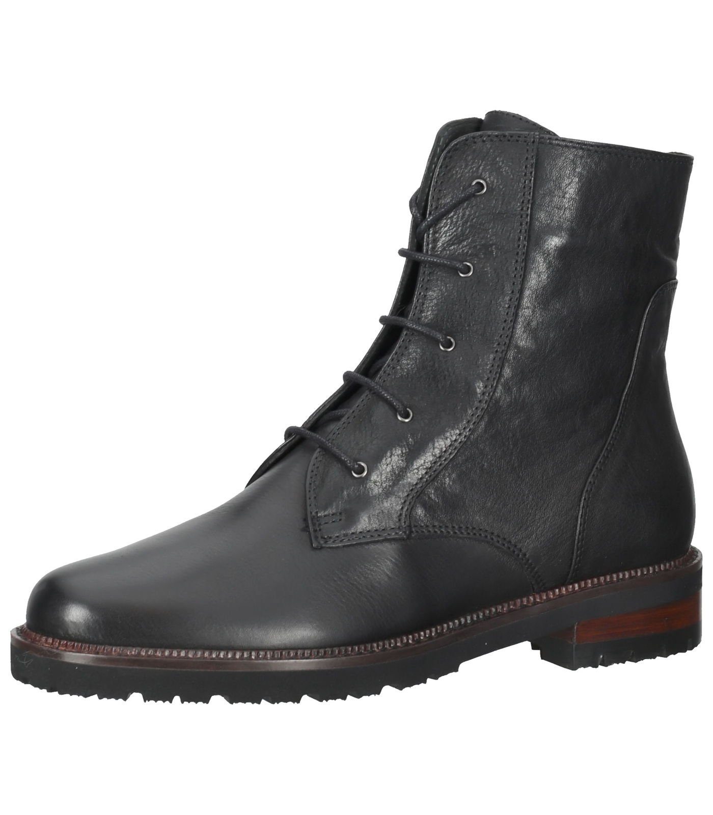 Everybody Leder Schnürstiefelette Schwarz Stiefelette