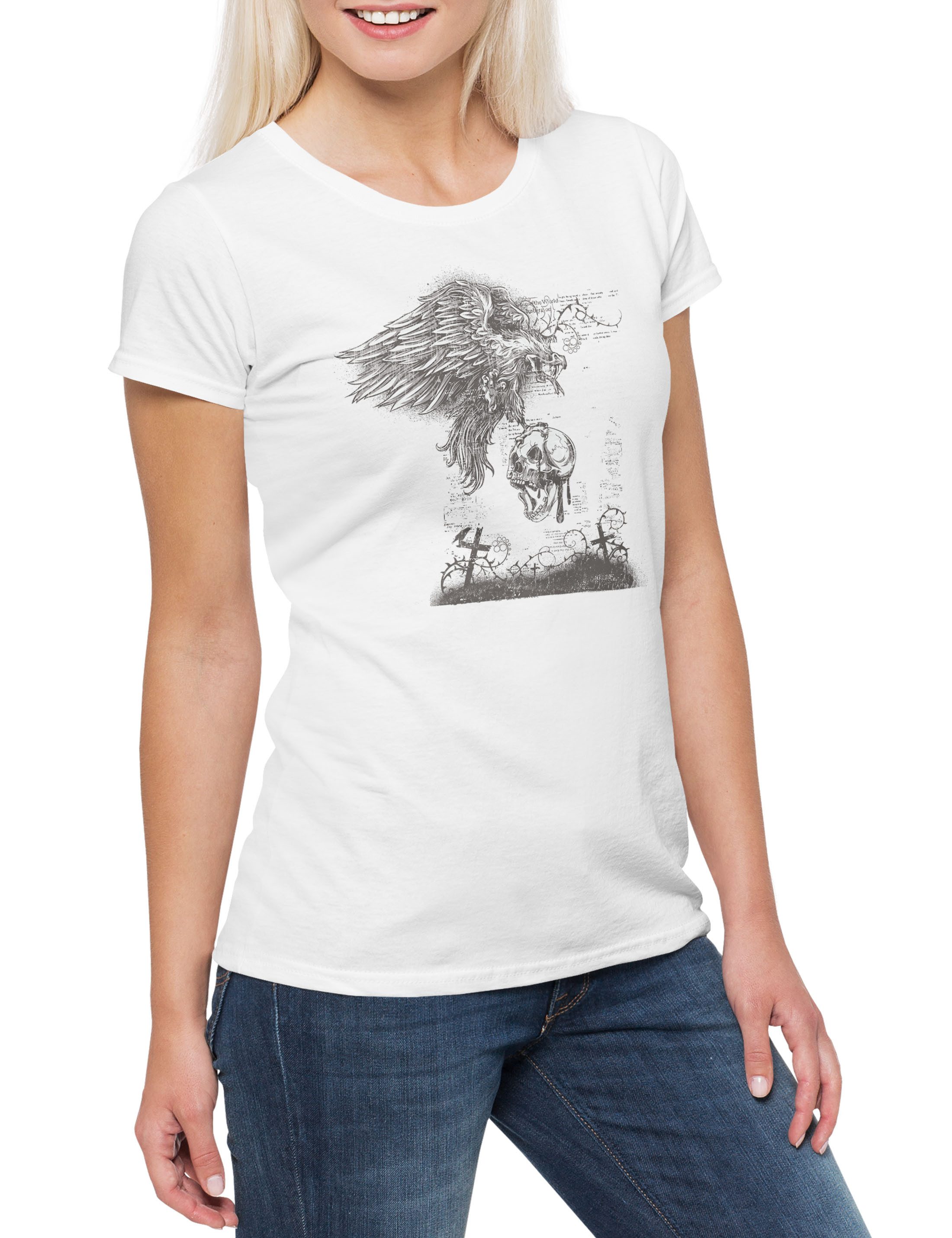 Urban Backwoods Print-Shirt Cemetery Vulture Skull günstig online kaufen