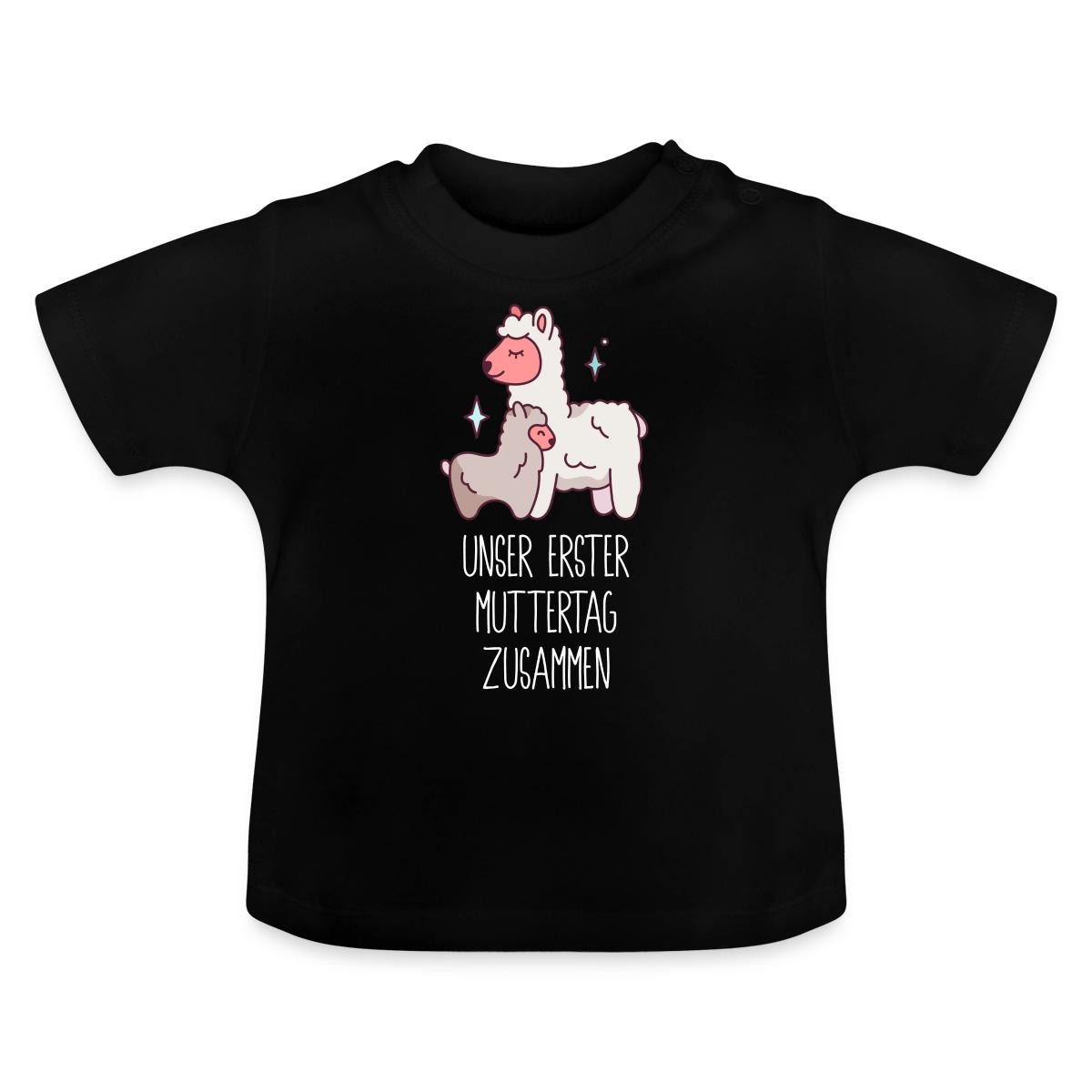 Spreadshirt T-Shirt Erster Muttertag, Lama Baby Bio-T-Shirt (1-tlg)