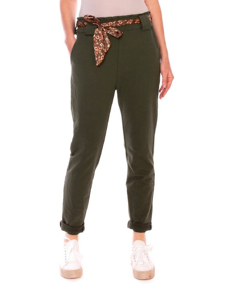 Easy Young Fashion Sweathose Elegante Sweatpants mit Tuch 8202 › grün  - Onlineshop OTTO