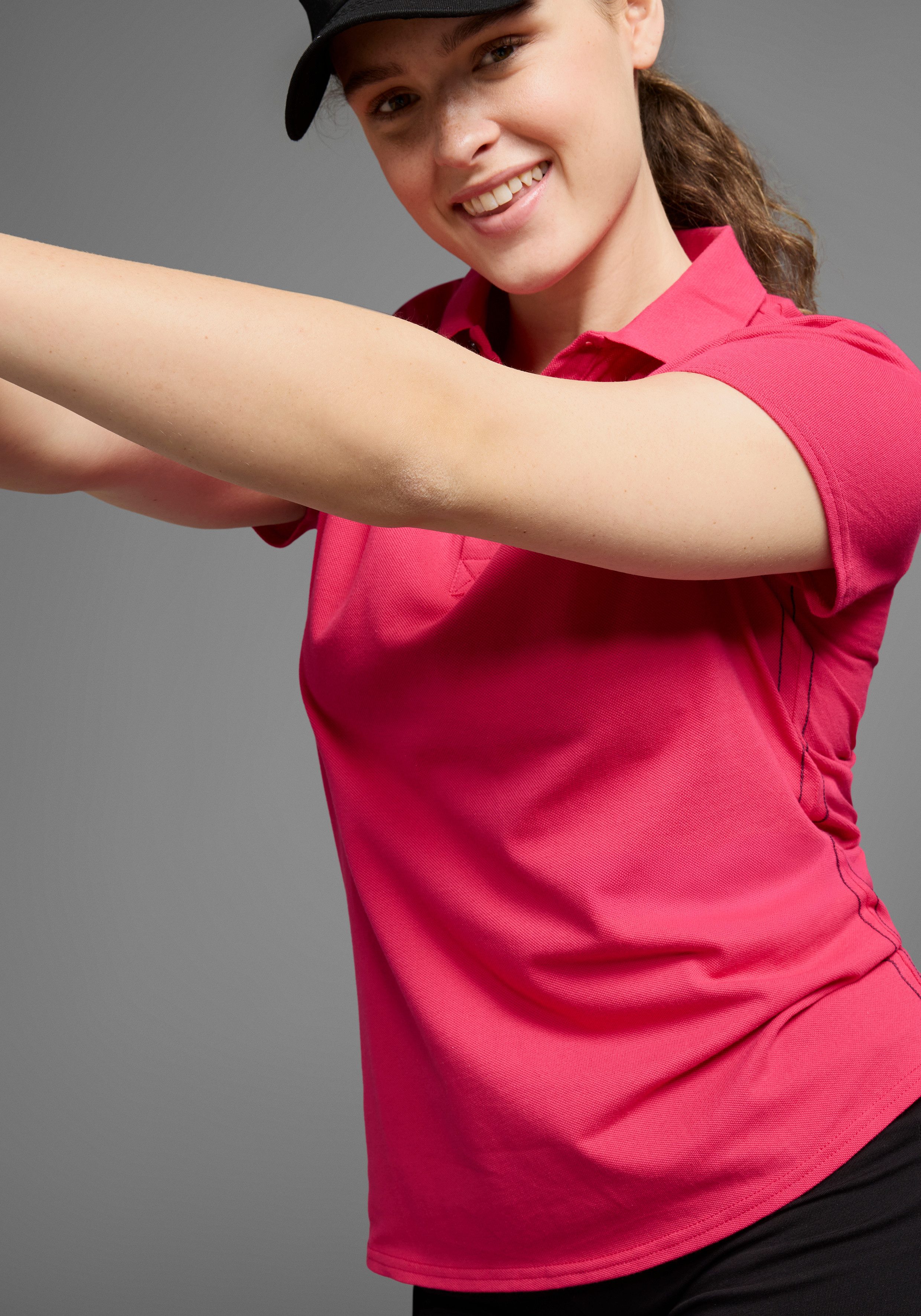 KangaROOS Poloshirt Kurzarm, unifarben, Polokragen, aus Baumwolle, große Größen