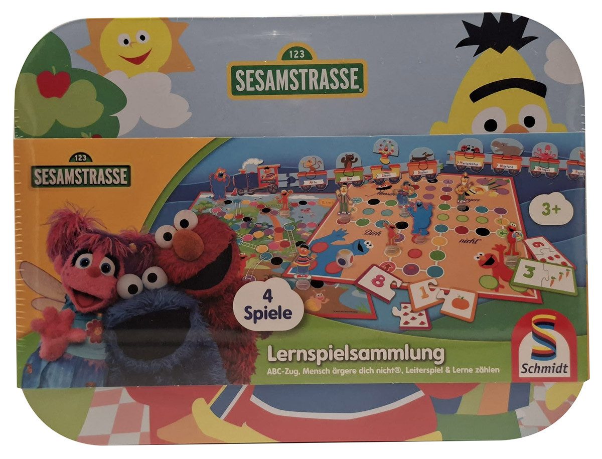 Sesamstrasse Spiel Schmidt 40640 - Sesamstraße 4er-Set ABC-Zug Mensch ärgere dich nicht, ABC-Zug, Mensch ärgere dich nicht, Leiterspiel, Lerne zählen