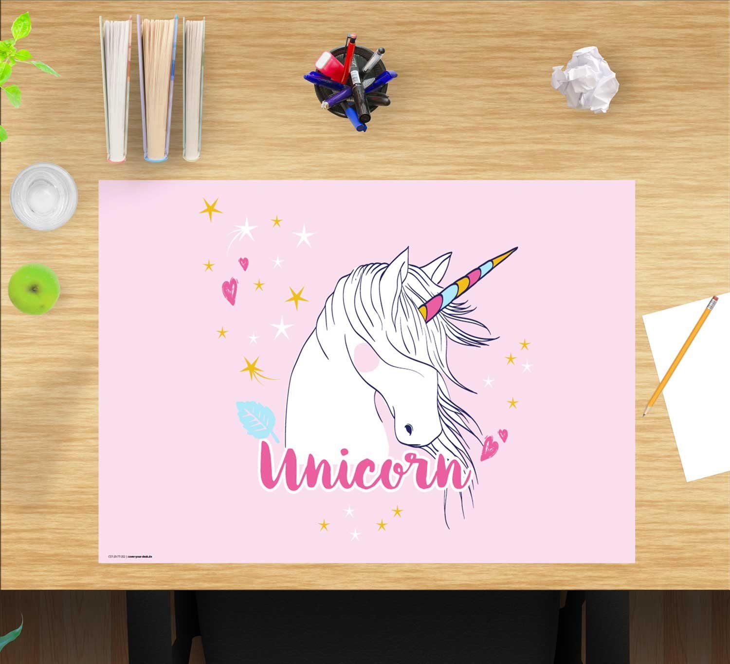 cover-your-desk.de Schreibtischaufsatz Schreibtischunterlage – Kinder x hochwertigem 60 cm aus Unicorn (1-St) – – 40 für Vinyl