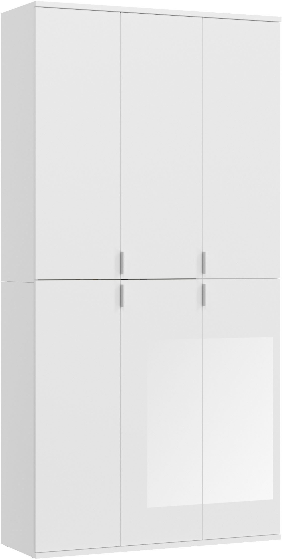 Home affaire Garderoben-Set Trondheim, 91 cm, best. aus 2 Schränken, 6 Türen, 15 Fächer, (Set, 2-St), inkl. ausziehbarer Kleiderstange, Garderobenschrank, Kleiderschrank
