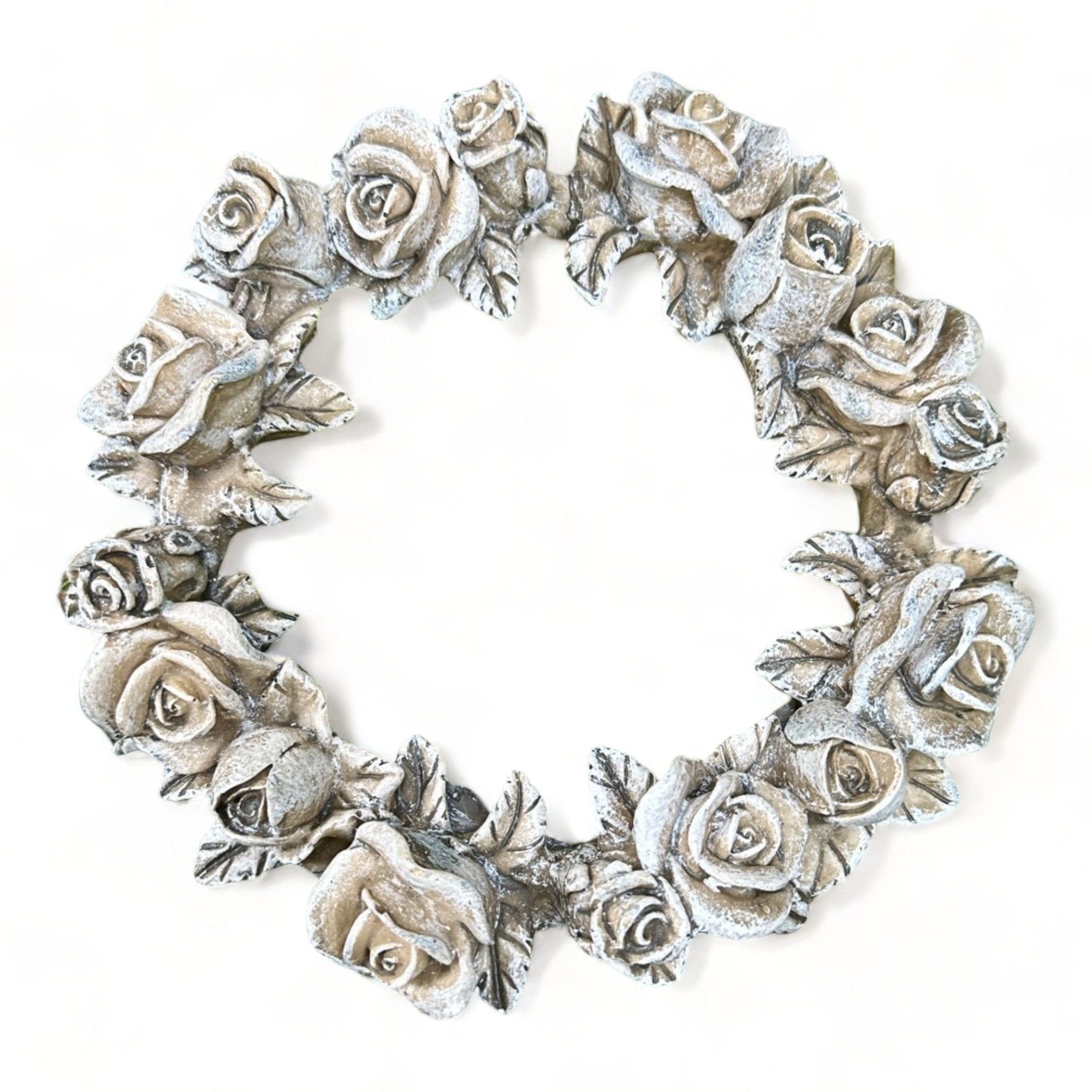 Radami Dekokranz Grabschmuck Rosenblüten Rose Rosenkranz Grabdekoration wetterfest