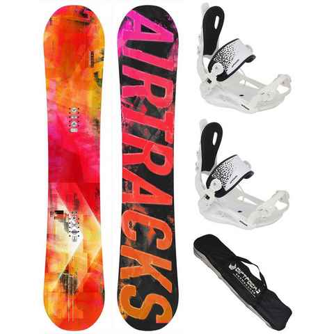 Airtracks Snowboard Damen Snowboard Set Morioirs (3er-Pack), Snowboard Morioirs + Bindung Master W + Sb Bag / 144 147 150 153 cm