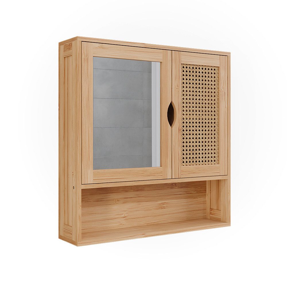Vicco Badezimmerspiegelschrank Liora, Bambus/Rattan, 56 x günstig online kaufen
