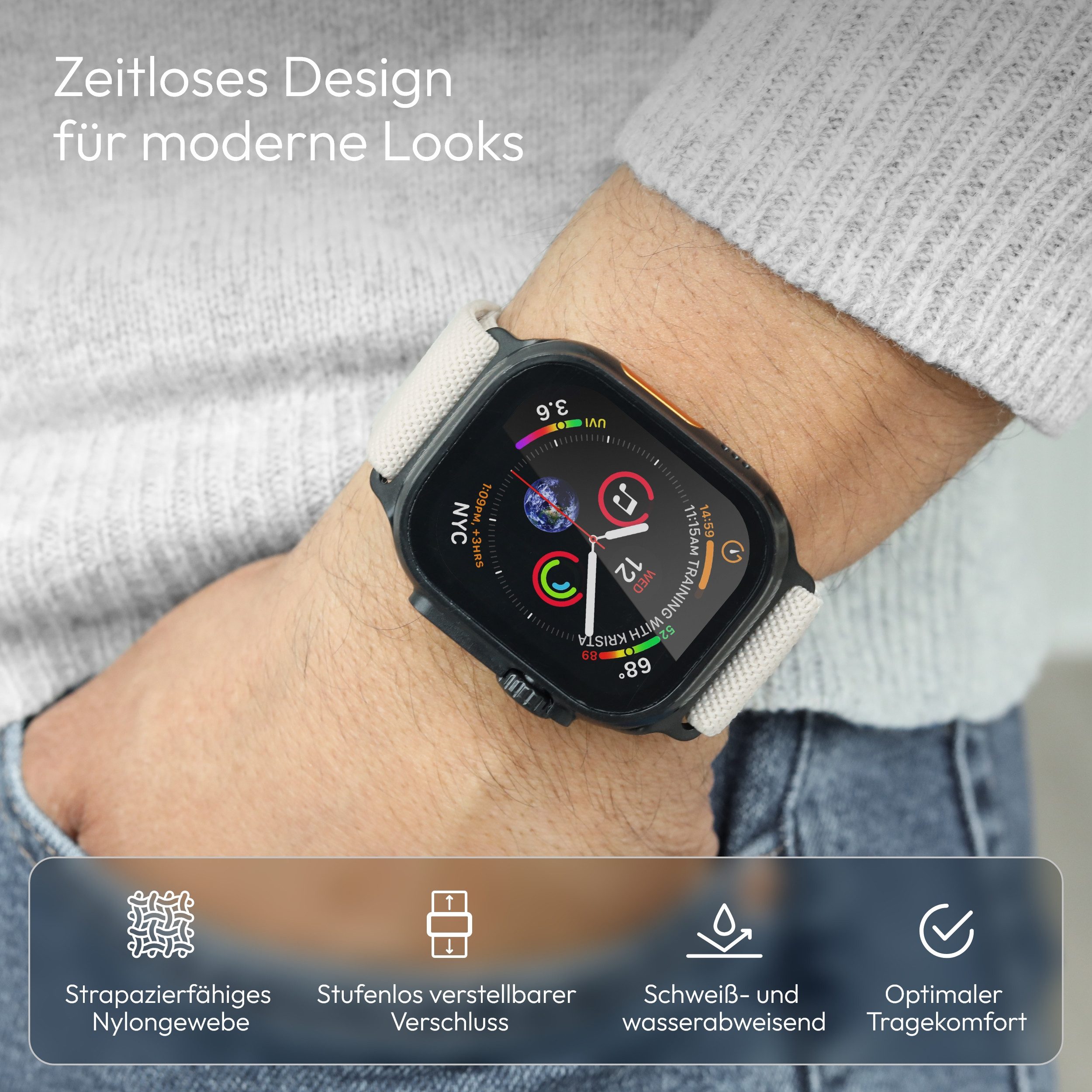 VONMÄHLEN Smartwatch-Armband Classic Nylon Loop günstig online kaufen