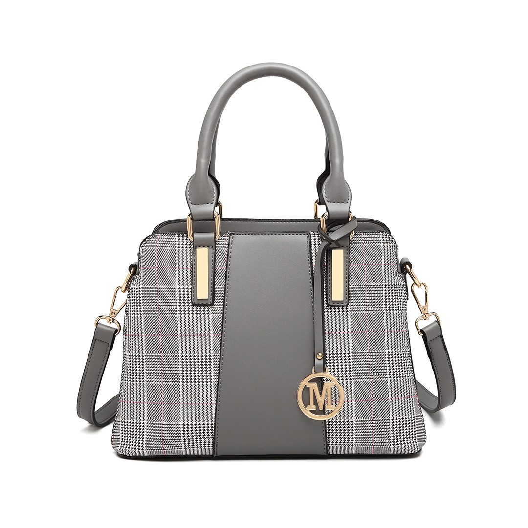 Handtasche Damen Retro Umhängetasche mit Streifen-Design