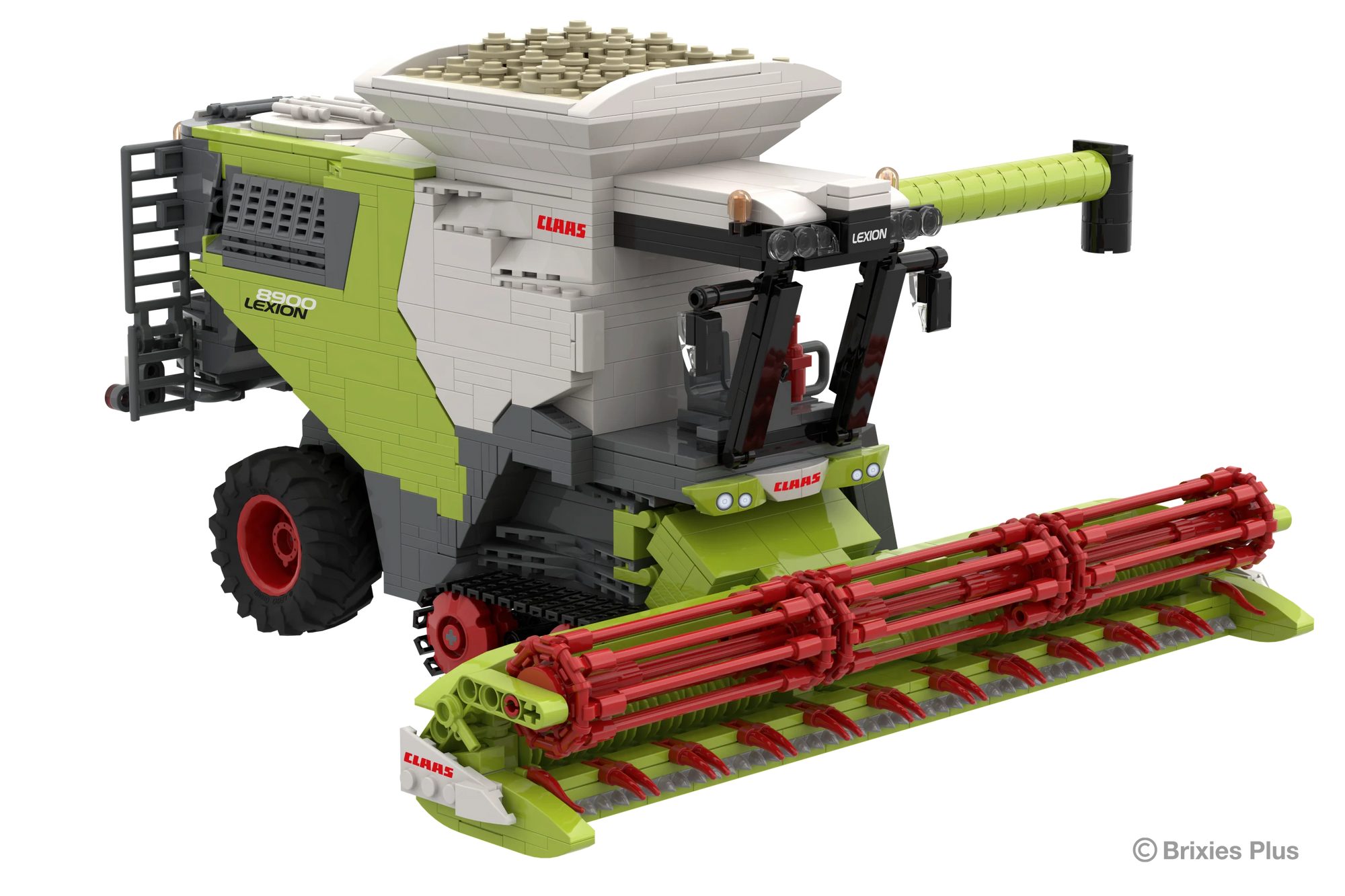 Brixies BRIXIES Plus Mähdrescher CLAAS LEXION 8900 TERRA TRAC inkl. Anhänger Konstruktionsspielsteine, kompatible Klemmbausteine