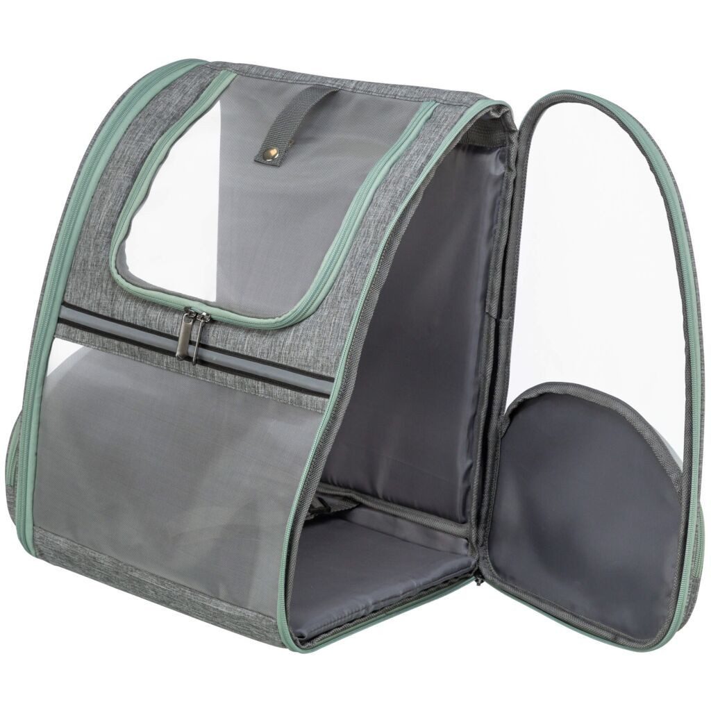 TRIXIE Tiertransporttasche Rucksack Chloe - hellgrau - 39 × 43 × 27 cm