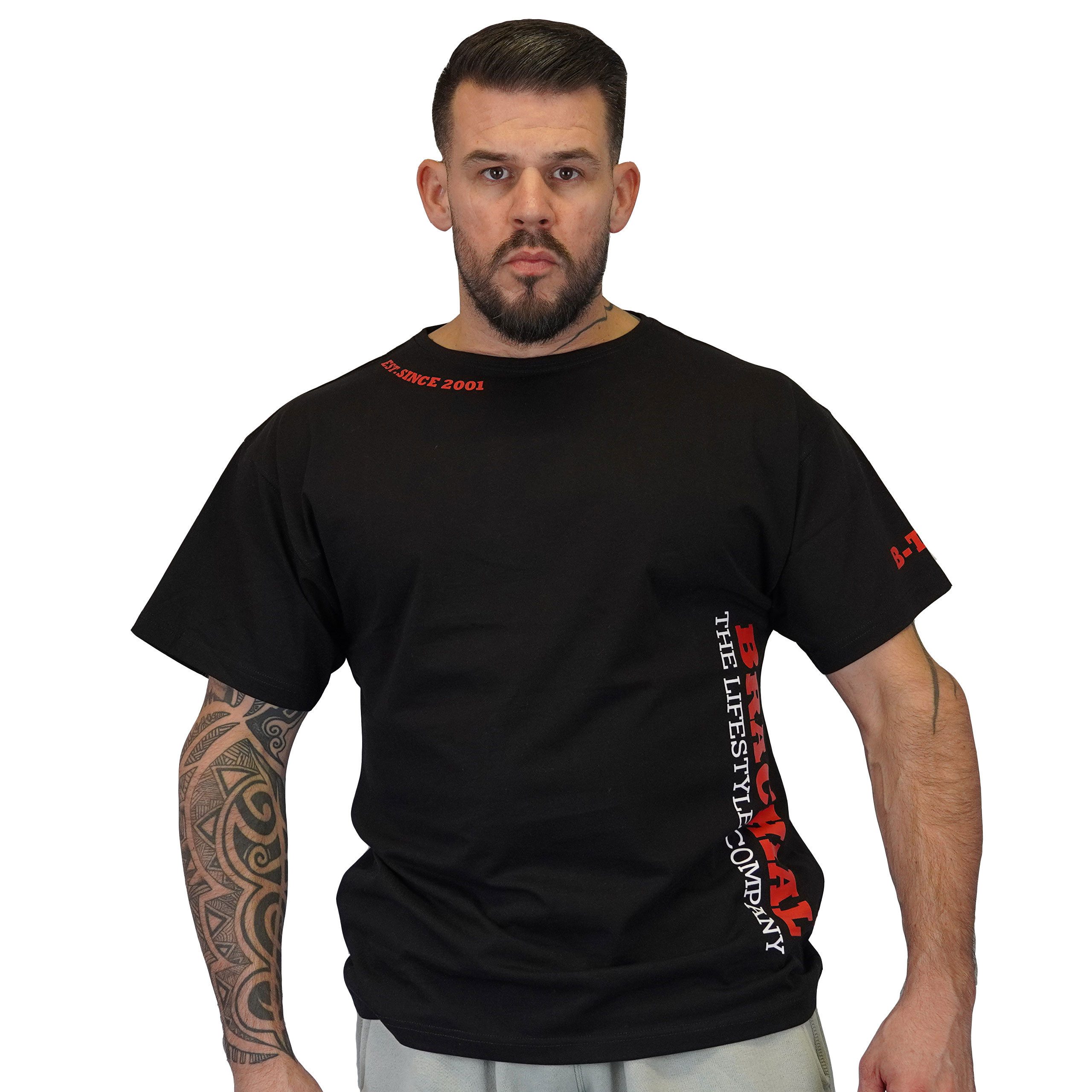 BRACHIAL THE LIFESTYLE COMPANY T-Shirt Brachial T-Shirt "Gym" schwarz/rot günstig online kaufen