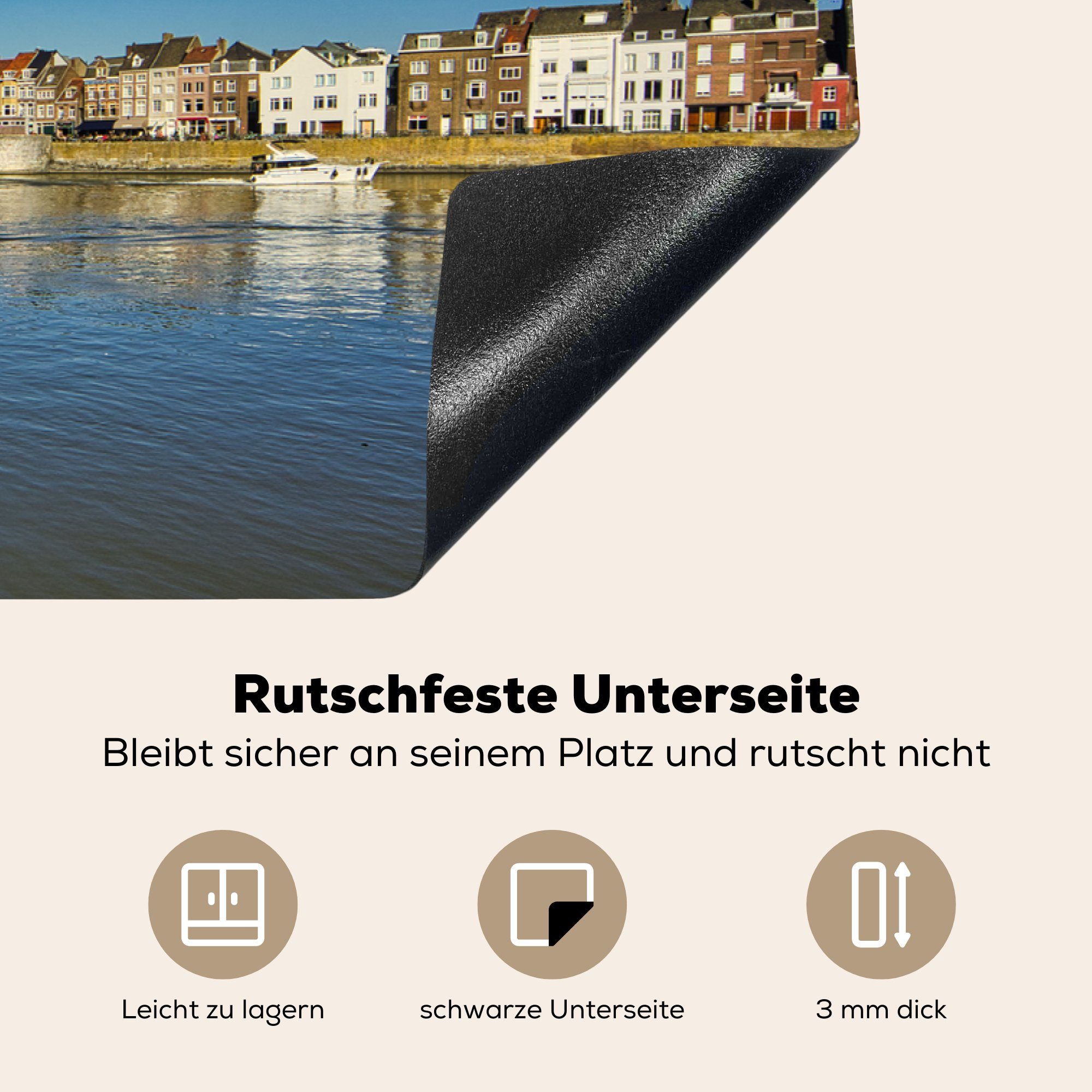 81x52 Maastricht, Ceranfeldabdeckung Induktionskochfeld Vinyl, (1 für des Flusses cm, Bild Schutz tlg), Maas MuchoWow in küche, die Herdblende-/Abdeckplatte