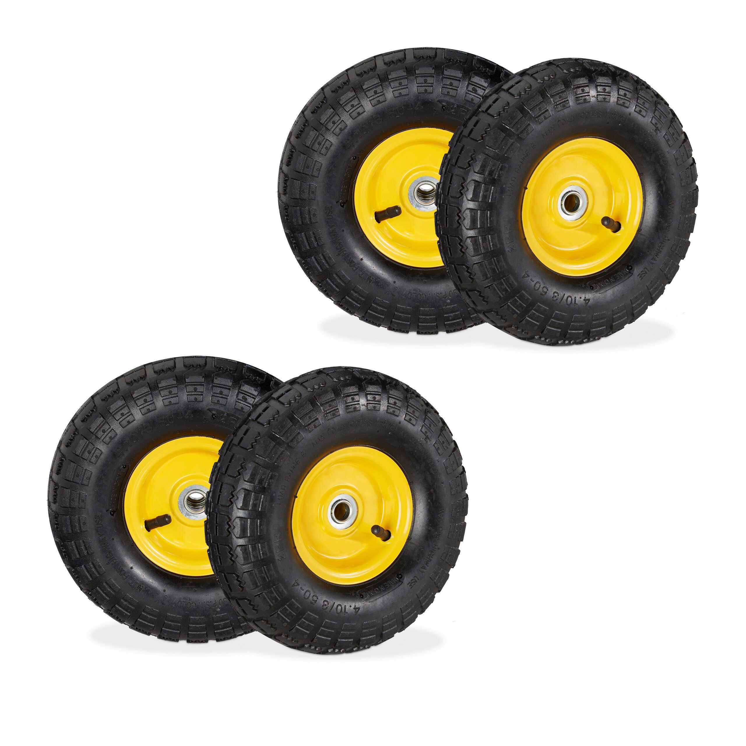 Sackkarren-Rad Sackkarrenrad 4er Set 4.10 3.50-4