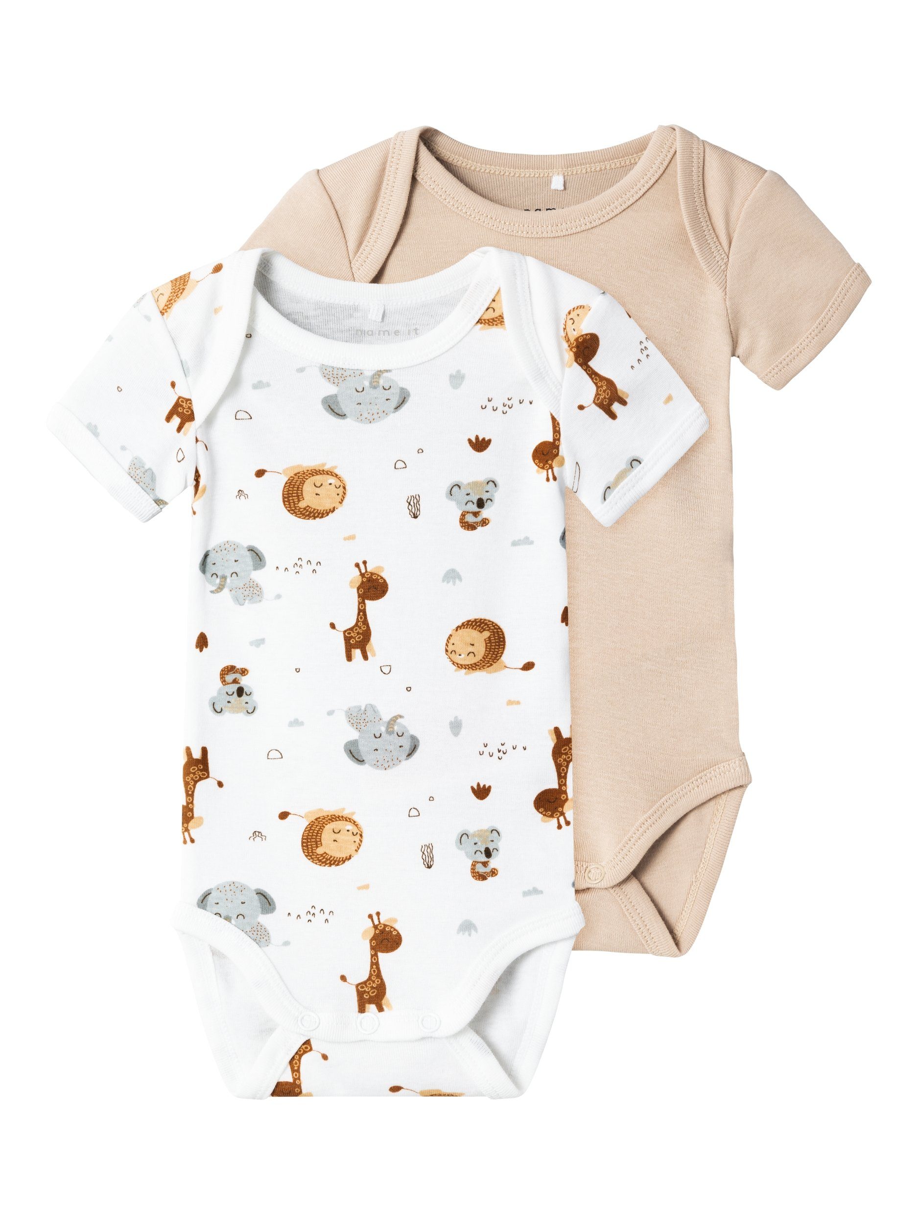 NBNBODY SS Body ANIMAL 2P (Packung, Name BEIGE It 2-tlg) NOOS