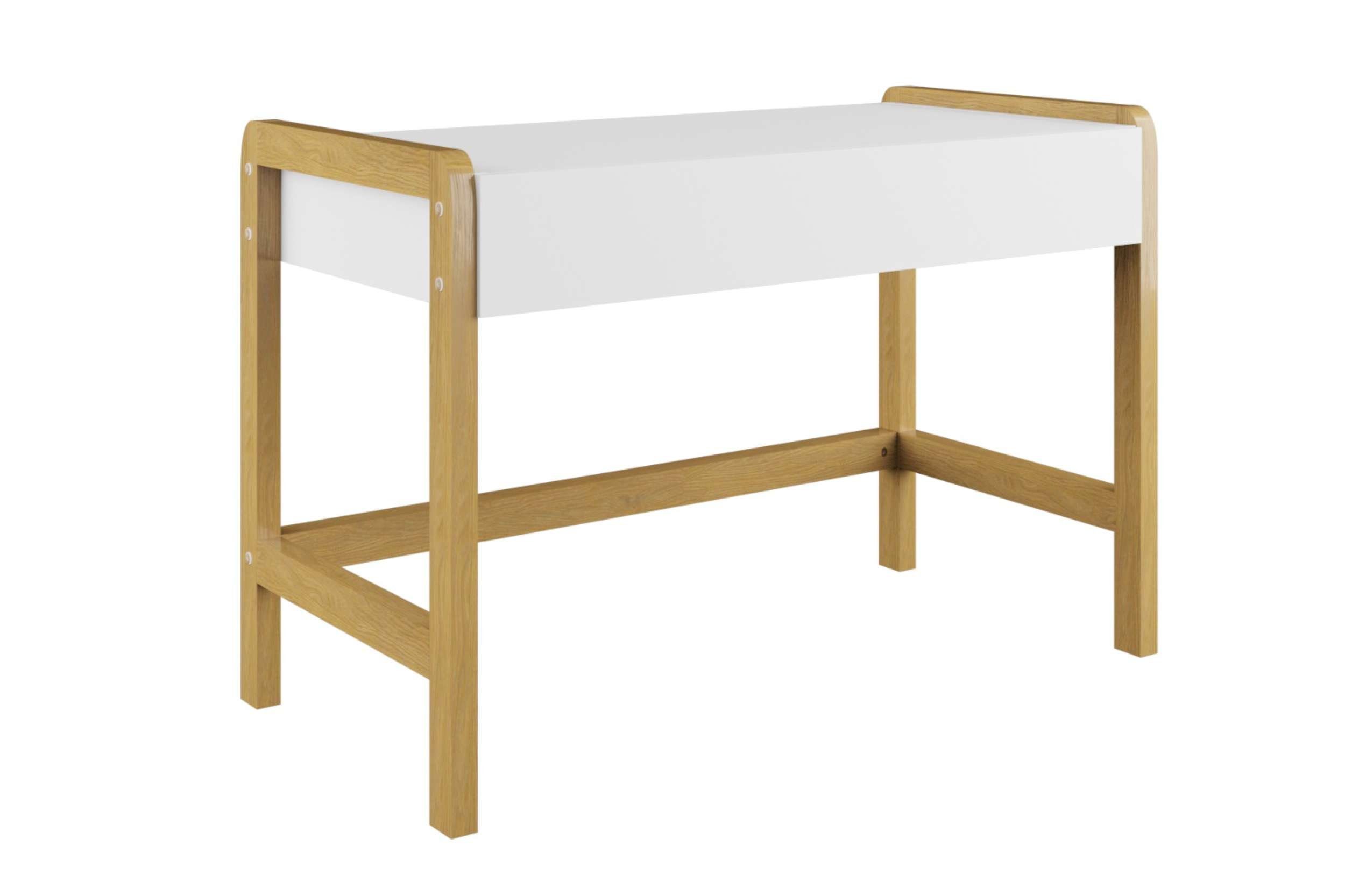 99rooms Kindertisch Tobot Weiß Eiche (Schreibtisch, Arbeitstisch), viel Stauraum, mit Soft-Close Funktion und Push-to-Open, aus Holzwerkstoff, variabel stellbar, für Kinder