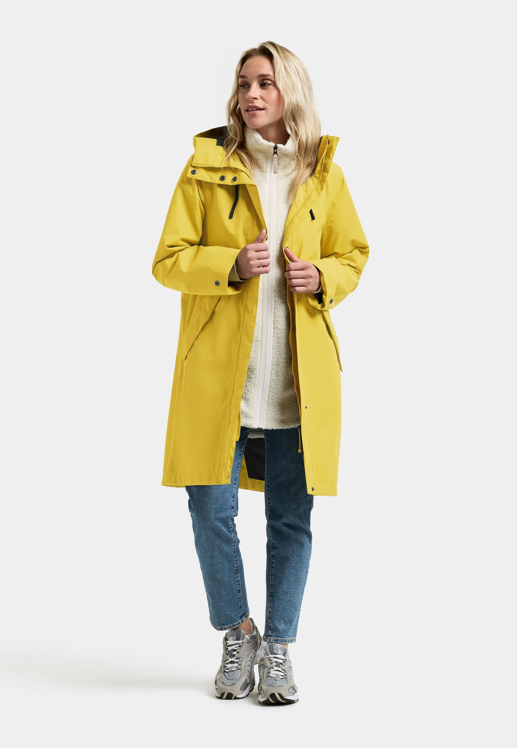 Didriksons Parka Damen Übergangsjacke Mantel Wasserdicht ELINA mit Kapuze mit Taschen