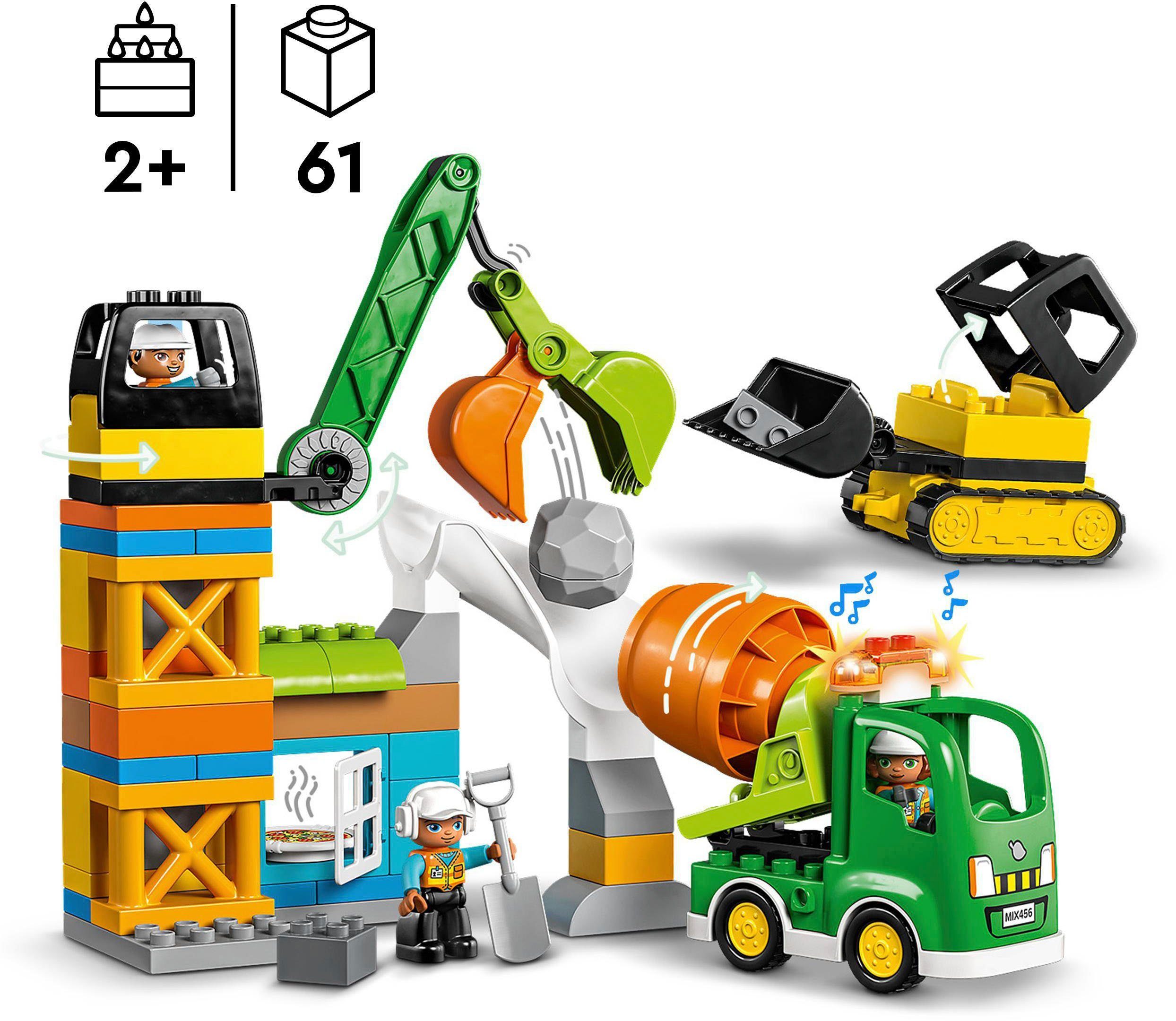 LEGO® Konstruktionsspielsteine (10990), mit Sound; und Town, in Licht DUPLO Made St), Europe (61 Baustelle LEGO® mit Baufahrzeugen