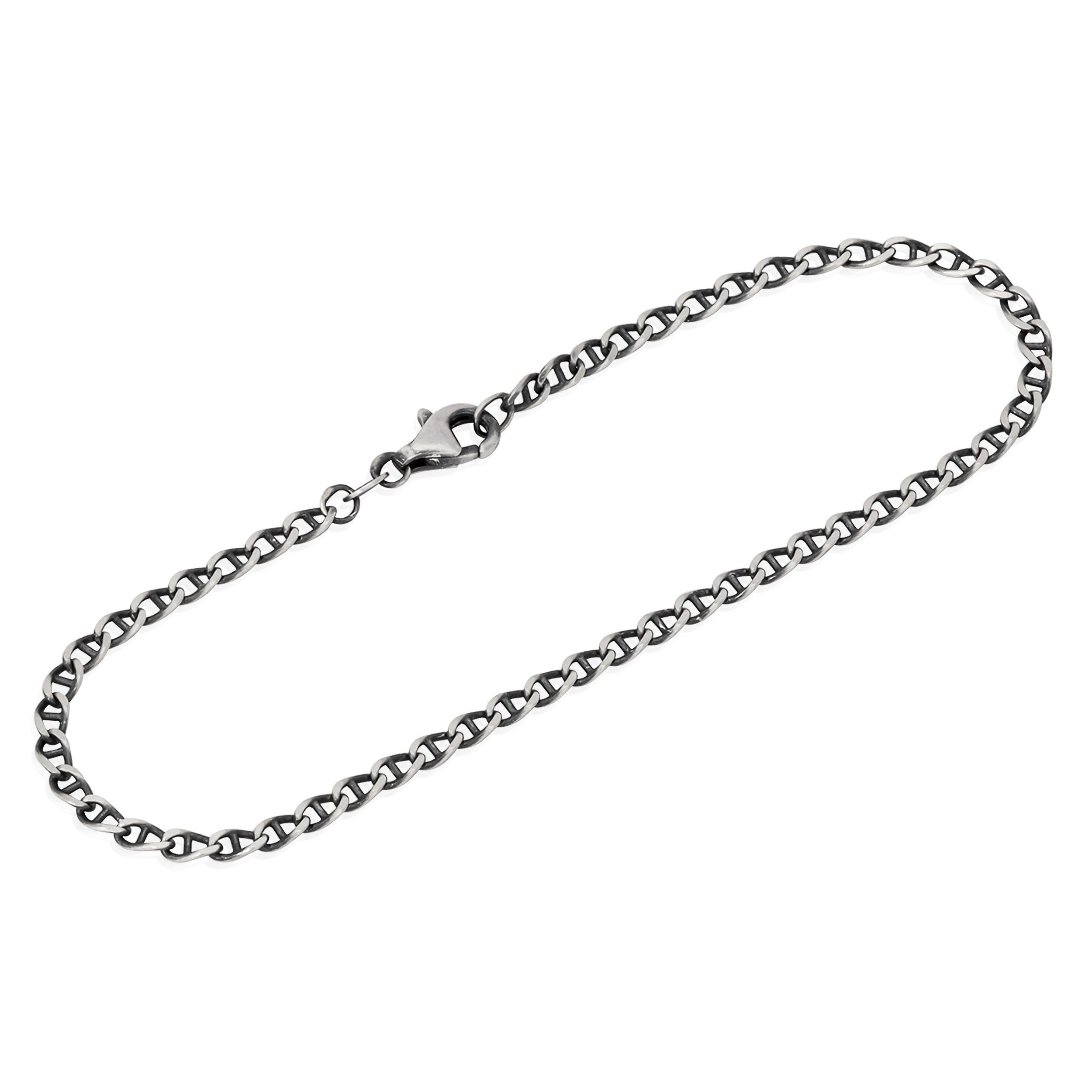 Armkette Armband 20cm Steg - Panzerkette 925 Sterling Silber diamantiert 2,6mm