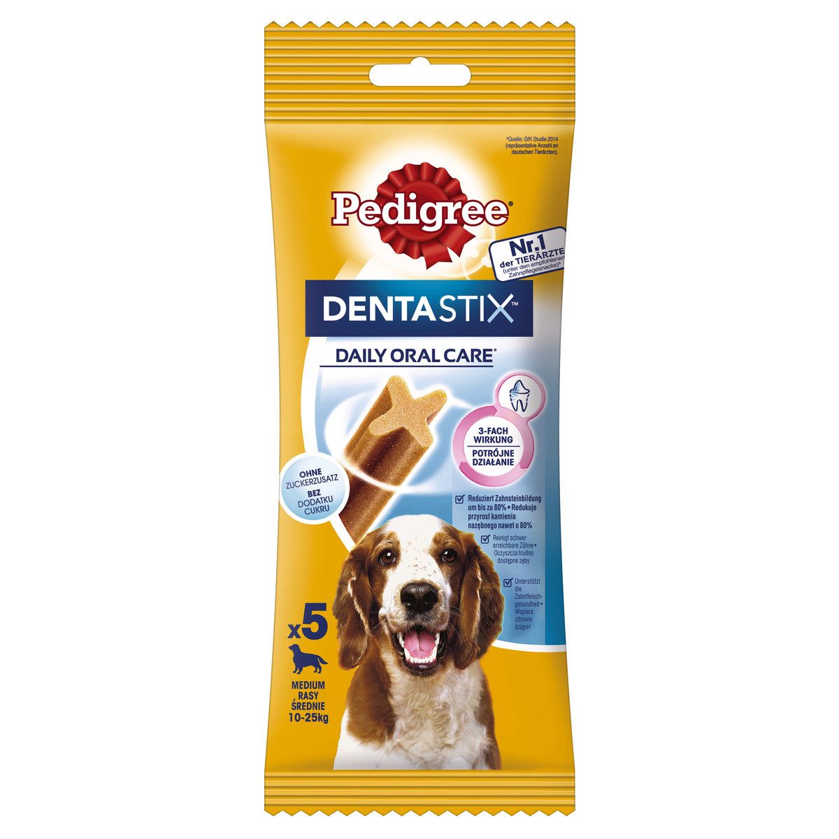 Pedigree DENTASTIX Daily Oral Care für mittelgroße Hunde - 14 x 5 Stück