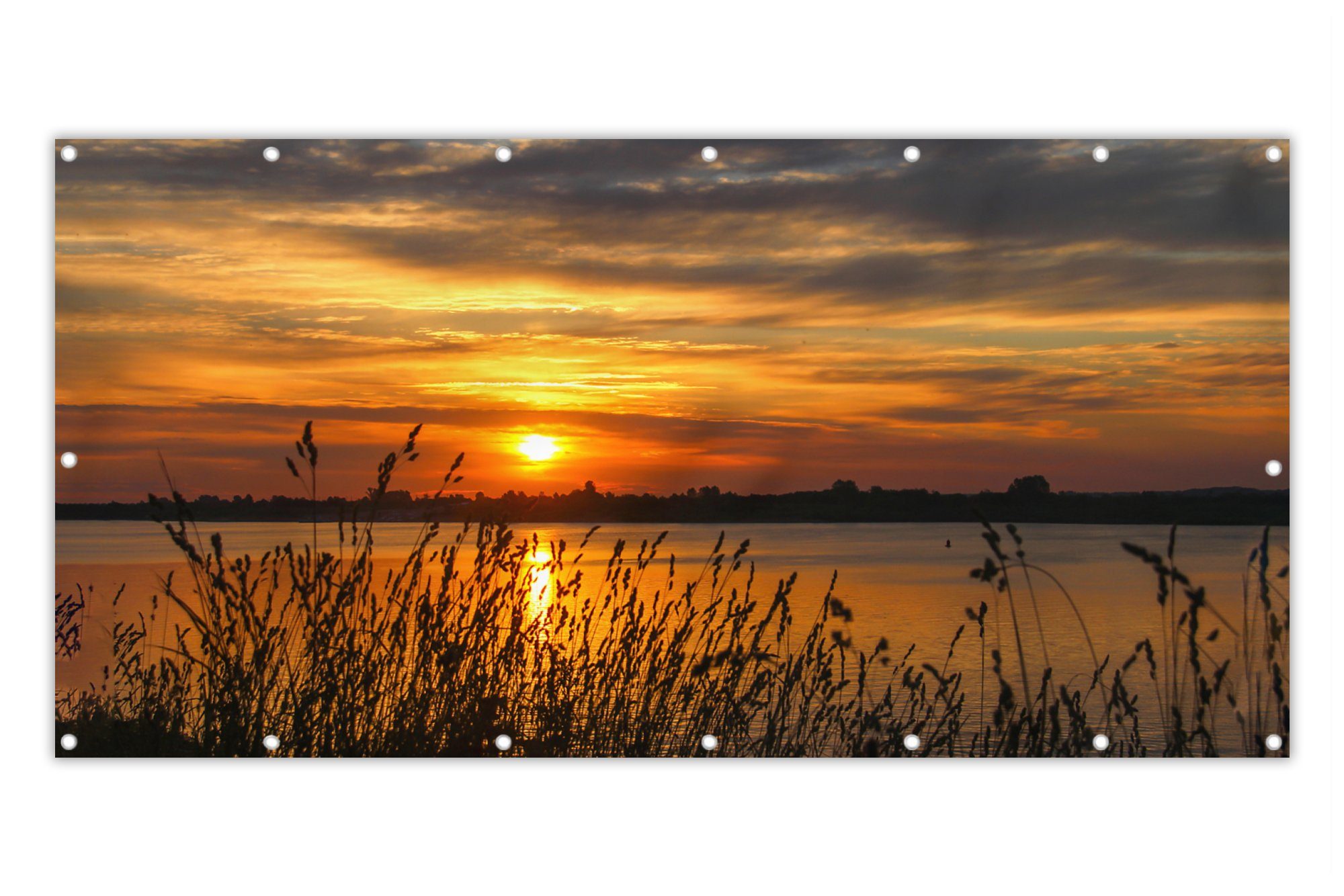 MuchoWow Balkonsichtschutz Sonnenuntergang - Meer - Horizont - Himmel - Pflanzen (1-St) Balkon Sichtschutz 90x200, Windschutz für Zaun PVC, 200x90 cm