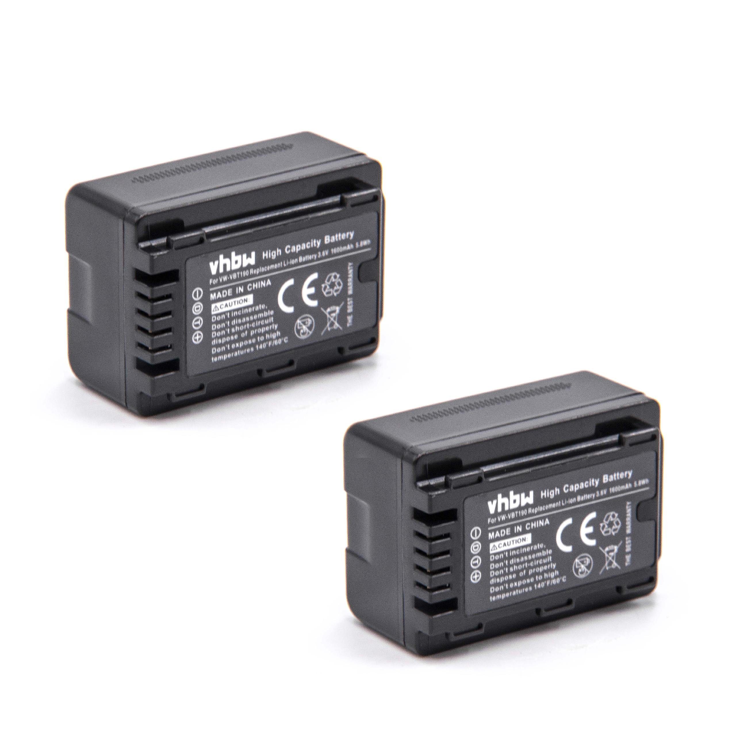 vhbw Ersatz für Panasonic VW-VBT190 für Kamera-Akku Li-Ion 1600 mAh (3,6 V)