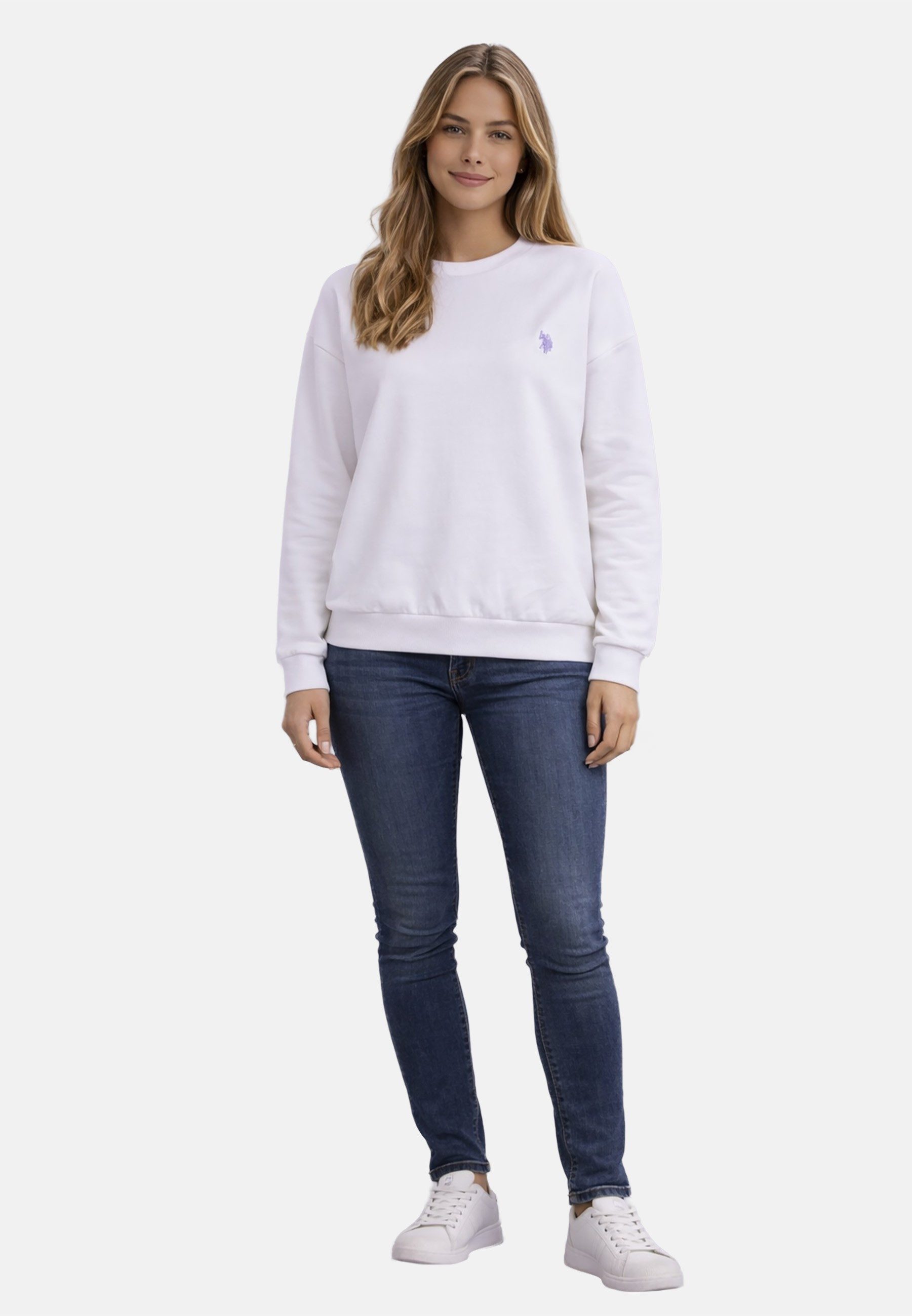 U.S. Polo Assn. Sweatshirt USKalatine Pullover Rundhals – Baumwollmix Sweater Weicher Rundhalspullover mit Stretch und Logo-Stickerei
