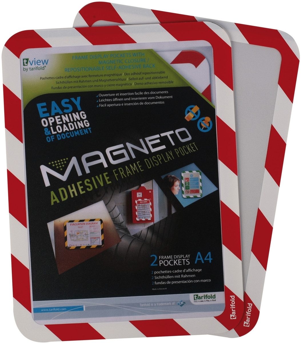 Tarifold Fächermappe Sichtrahmen Magneto Safety Line A4 selbsthaftend Magnetverschluss rot/