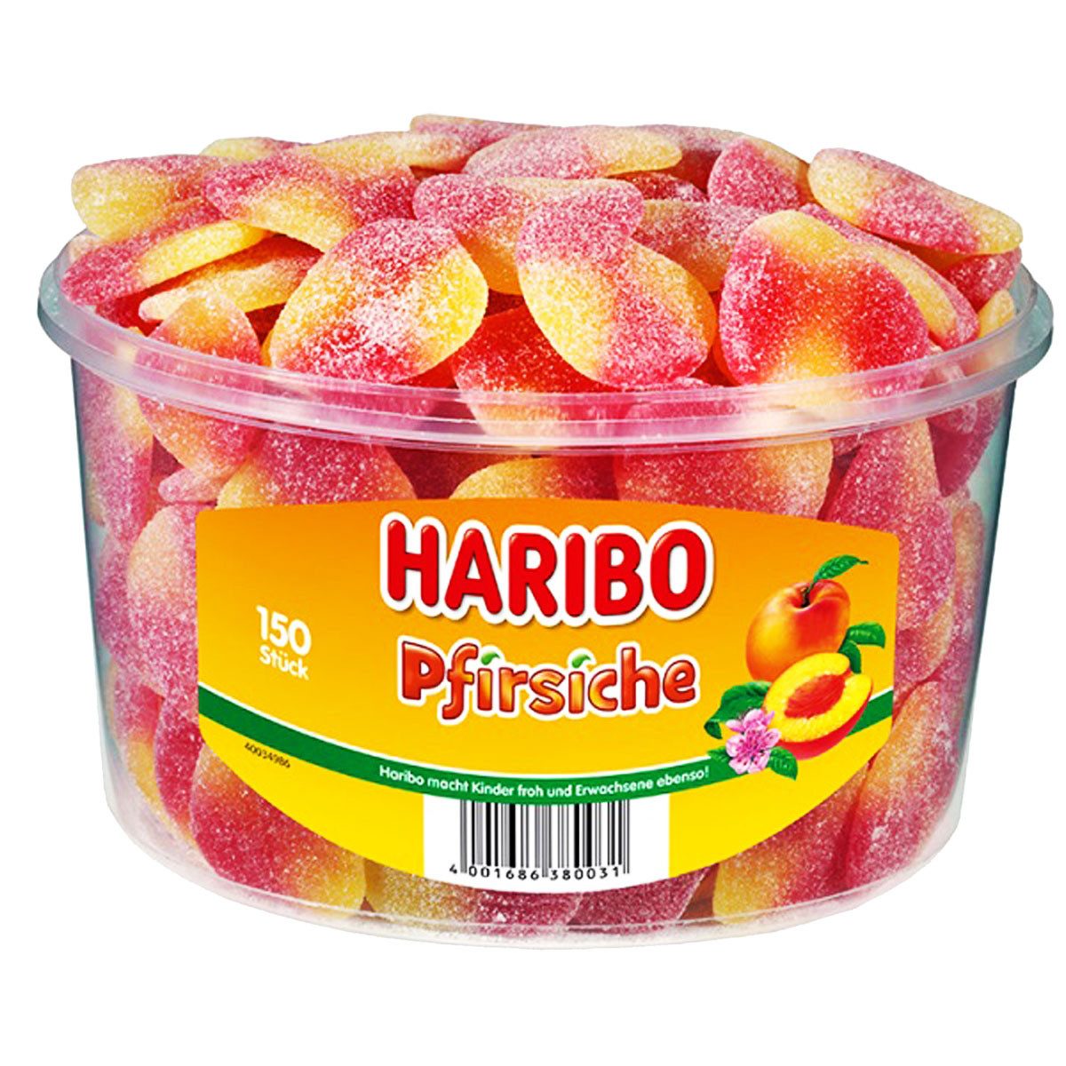 HARIBO Süßigkeit, Haribo Pfirsiche gezuckete Fruchtgummi mit Pfirsichgeschmack 1350g