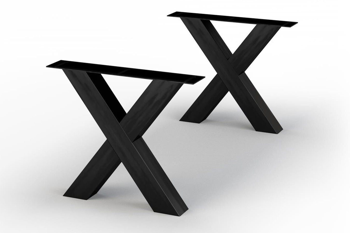 daslagerhaus living Tischbein Tischbeine Bristol X-Form Set schwarz
