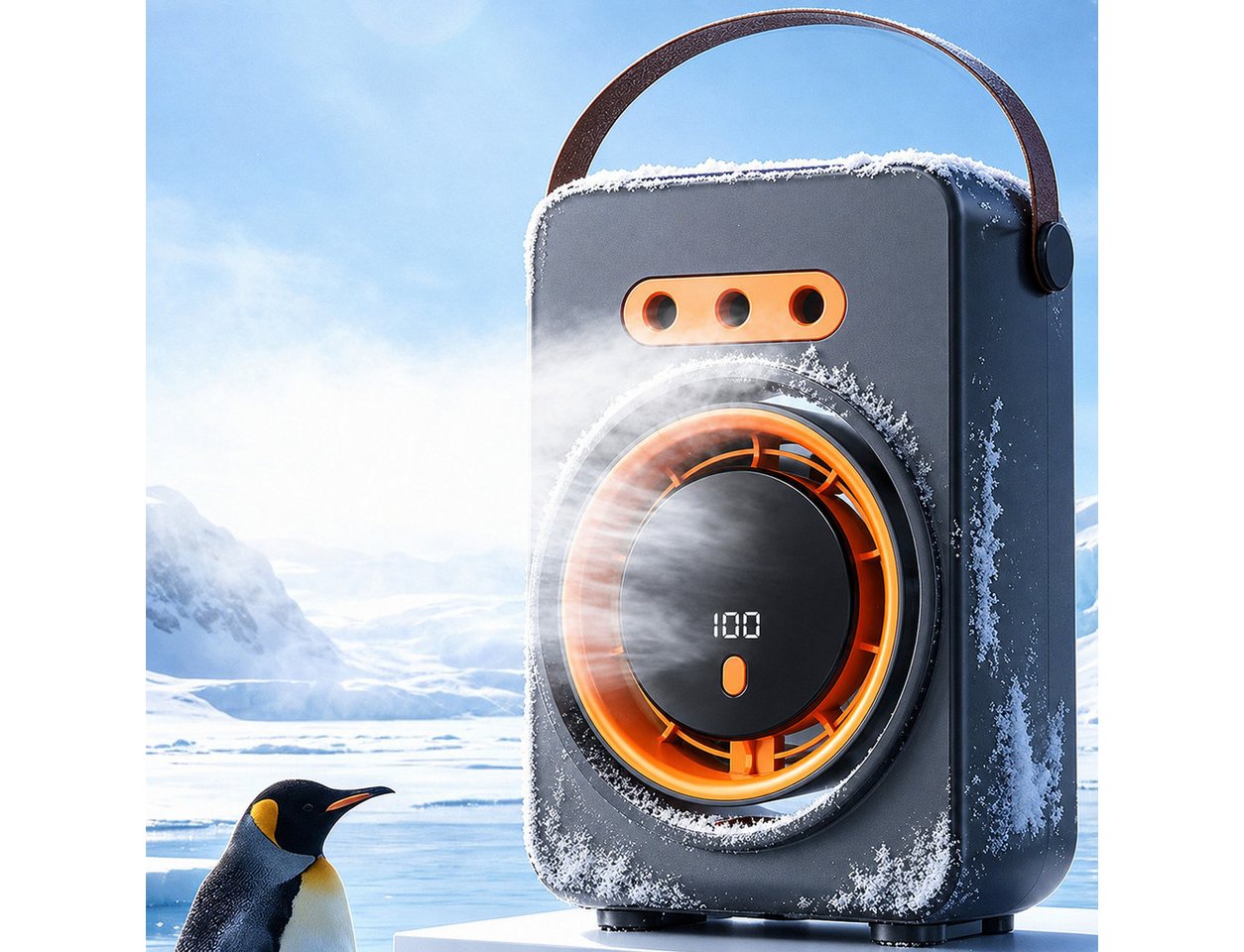 MOPUEA Ventilatorkombigerät Luftkühler Ventilator 3in1 Klimaanlage mit Sprühnebel 100 Stufen USB, Turmventilator Mobiler Luftkühler Schnelle Kühlung, Leiser Betrieb