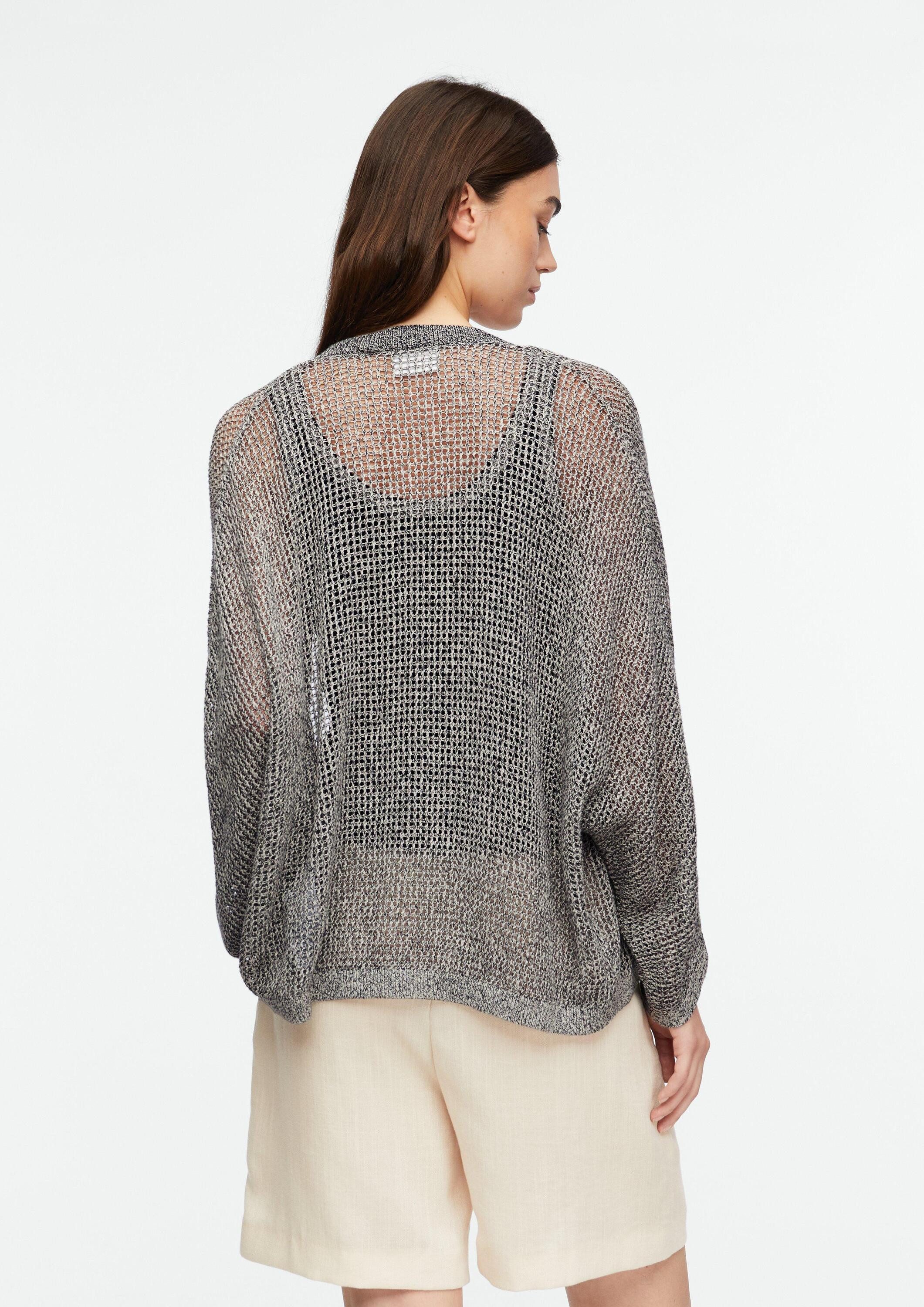 comma Cardigan Strickjacke Leichter Cardigan aus Ajourstrick