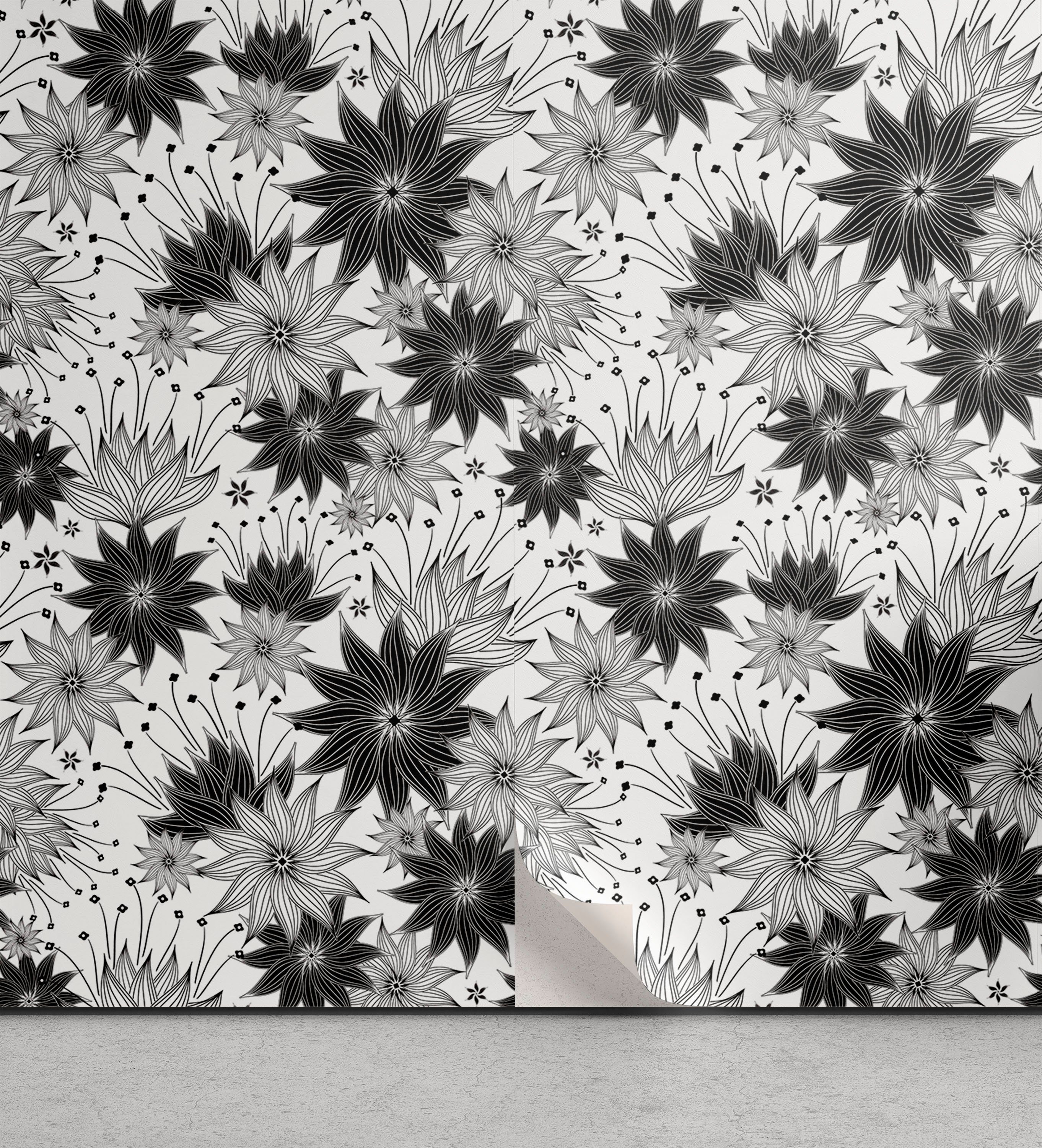 Abakuhaus Vinyltapete selbstklebendes Wohnzimmer Küchenakzent, Jahrgang Blumen-Brautblumen