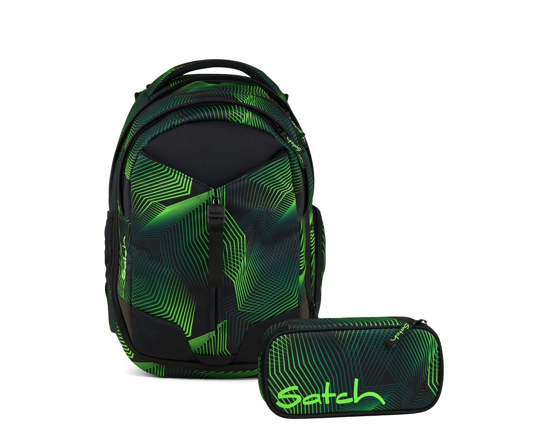 Satch Schulranzen Schulrucksack-Set MATCH Seismic Green günstig online kaufen