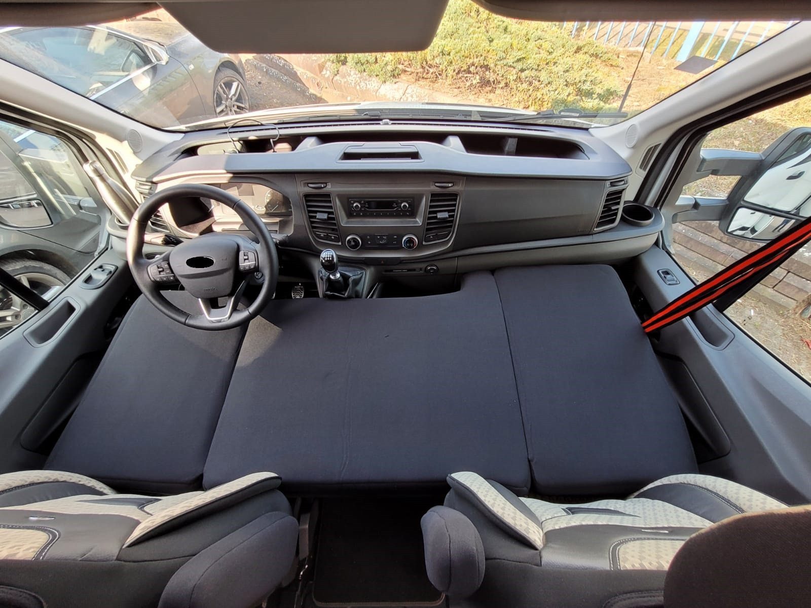 Klappmatratze für Toyota ProAce 2 / ProAce Verso Bj ab 2016 (T56), BREMER SITZBEZÜGE, (Set, 3-teilige klappbare Schlafauflage), in Schwarz