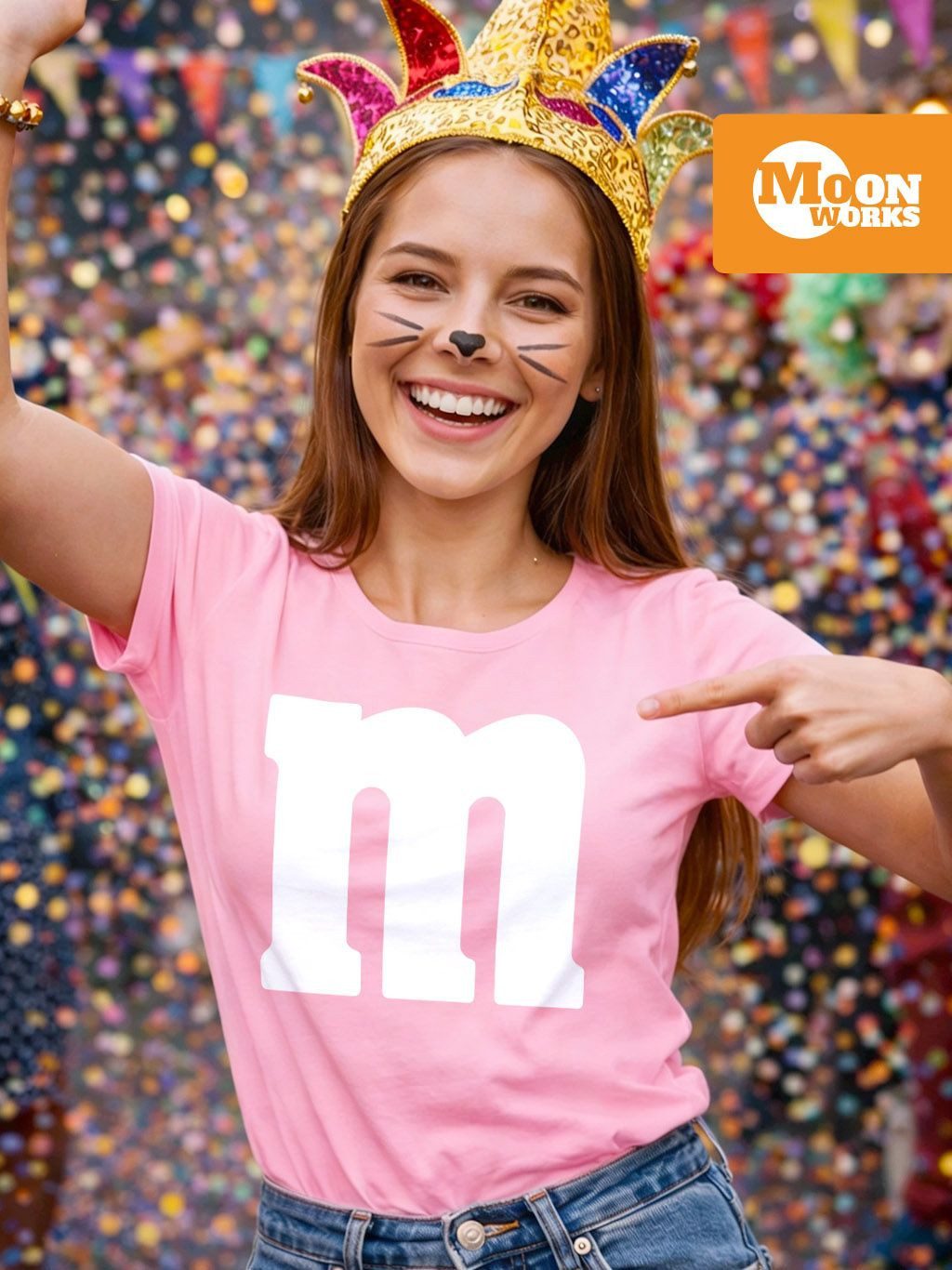 MoonWorks Print-Shirt Damen T-Shirt Gruppen-Kostüm M Aufdruck Kostüm Idee F günstig online kaufen